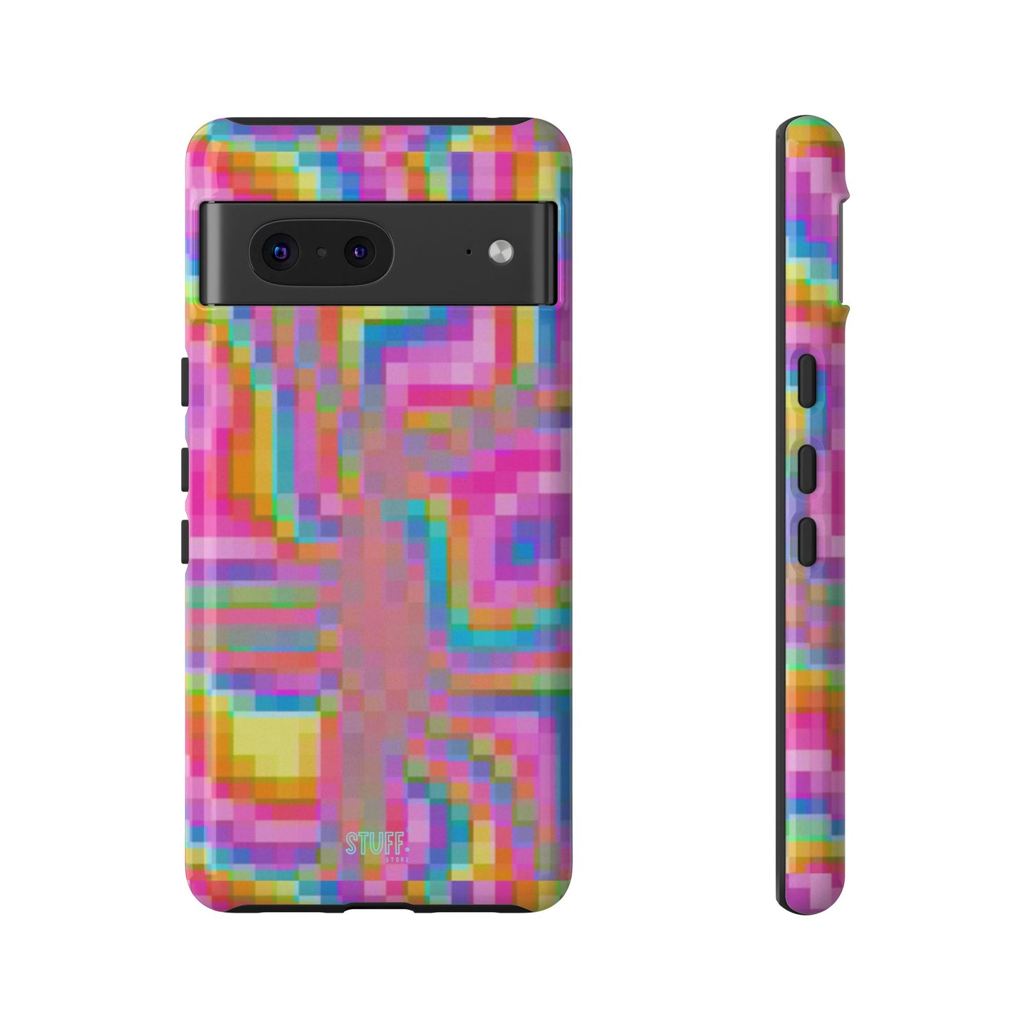 Pixel Case | Coque résistante double protection anti-choc - Motif pixels colorés
