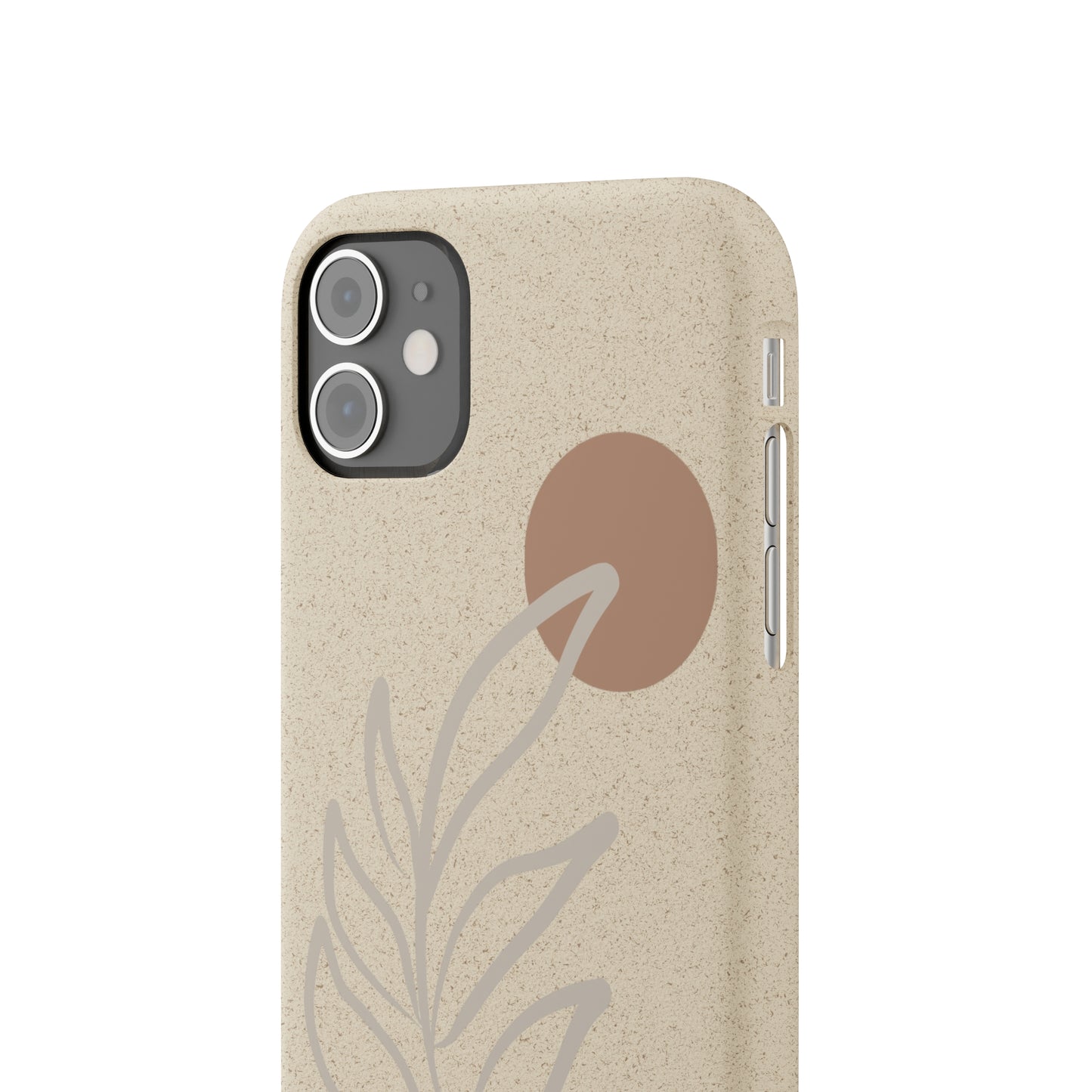 funda de teléfono biodegradable con rama boho
