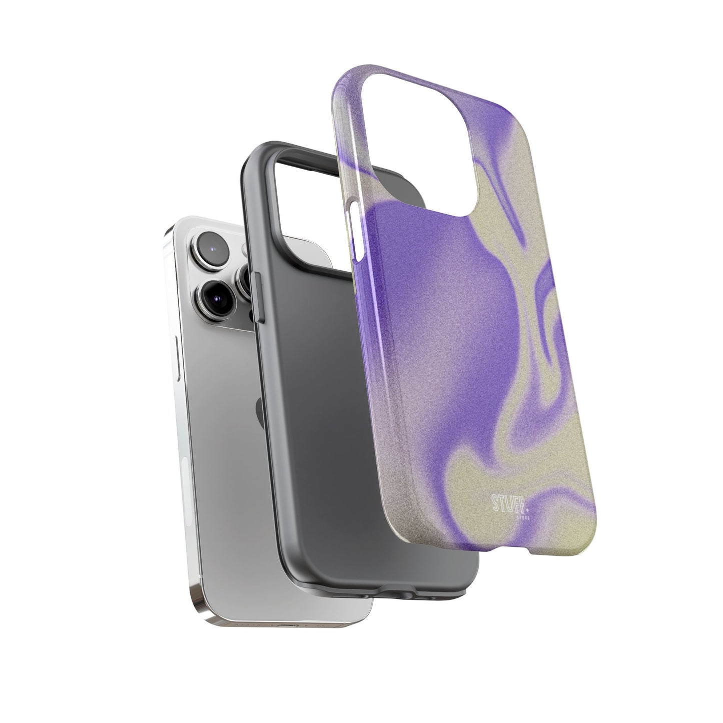 Swirly Case | Coque résistante double protection - Motif vague pourpre
