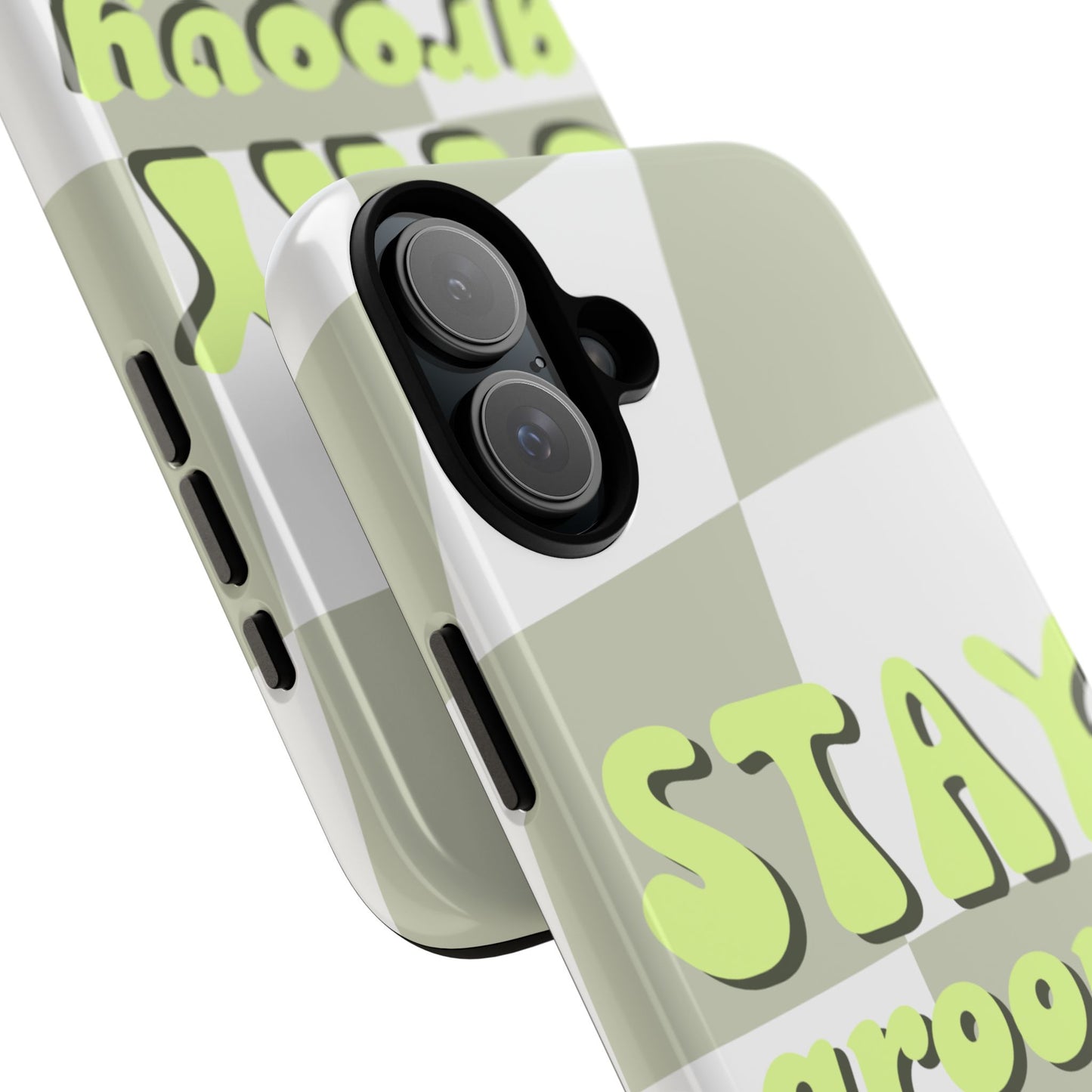Groovy Case | Coque résistante double protection avec Design Rétro en Damier - Vert