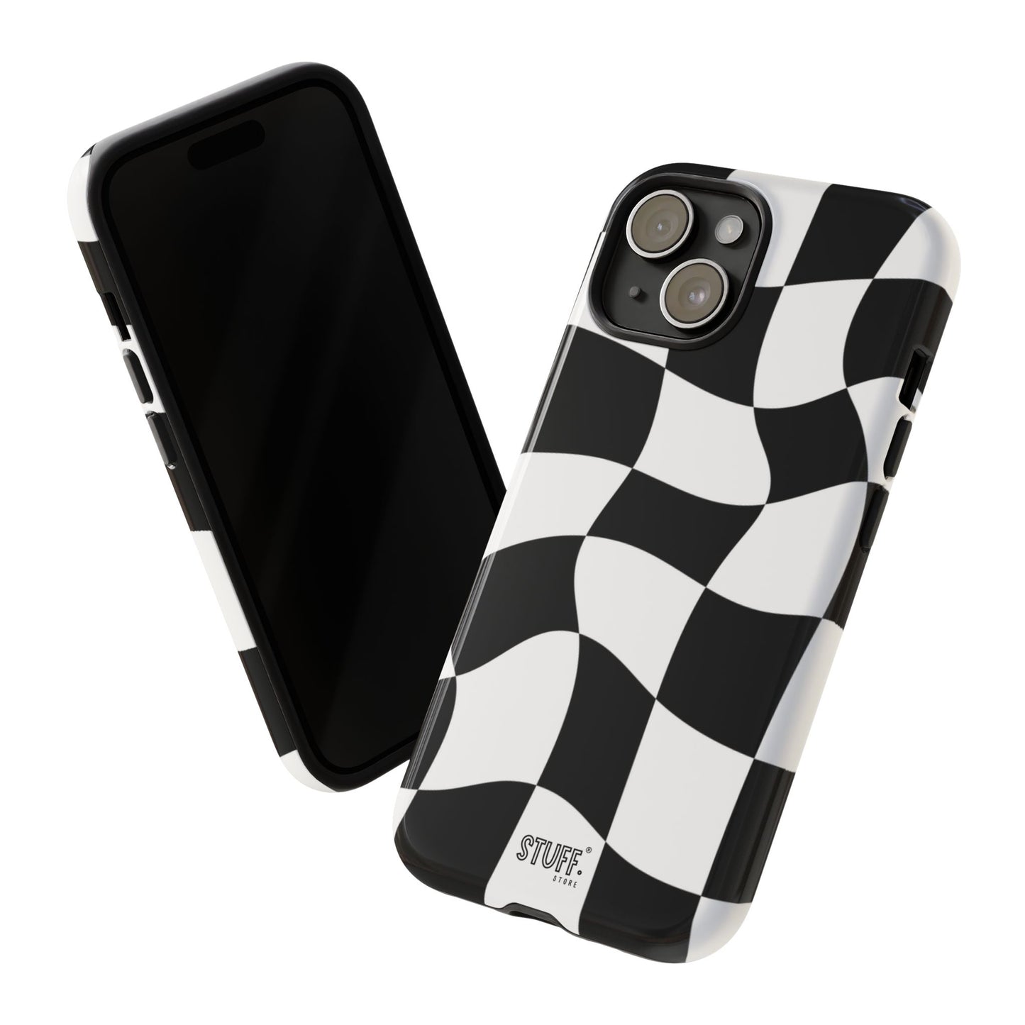 Checkers Case | Coque résistante double protection et Design en Damier déformé