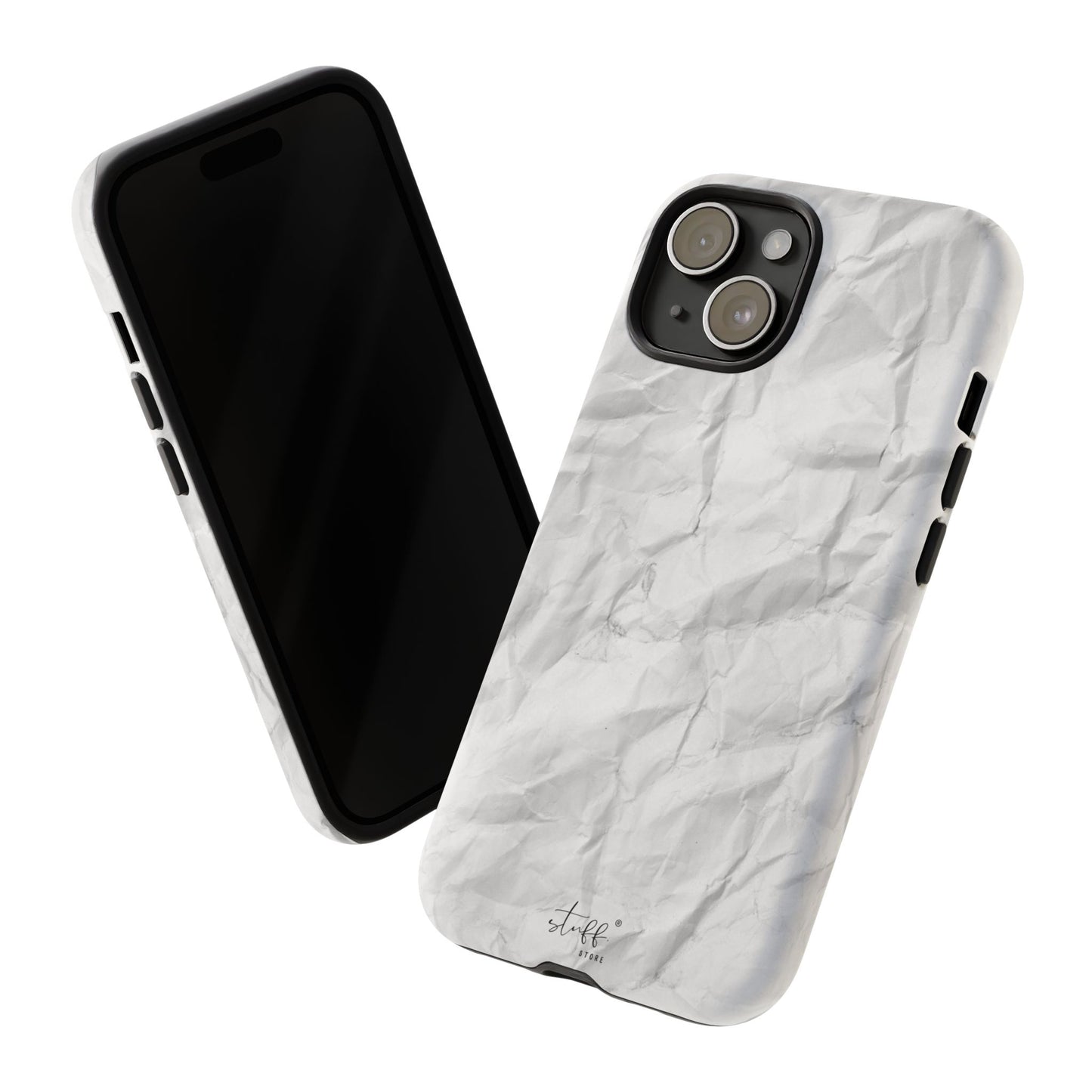 Crinkled Case | Coque résistante double protection anti-choc Effet Papier Froissé Mat