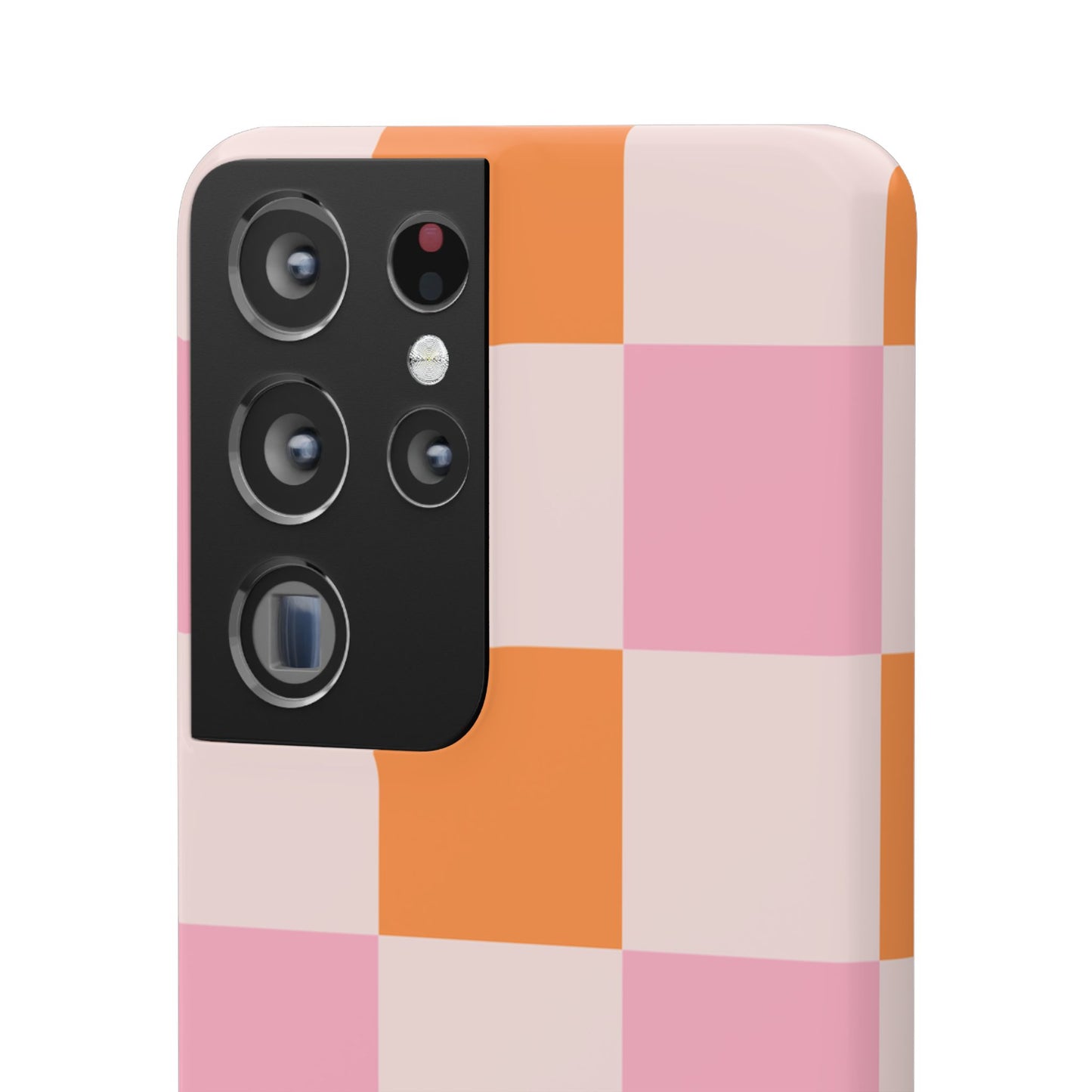 Peachy Case | Coque snap légère et résistante avec Design en Damier - Orange & Rose