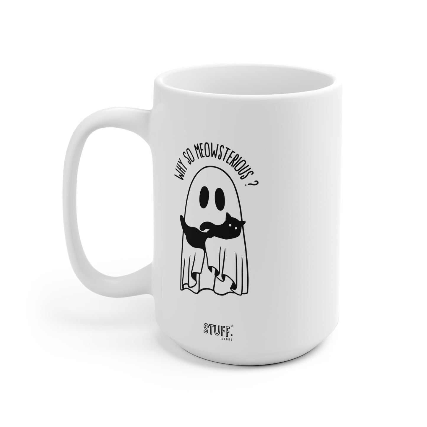 Meowsterious Cup | Mug en céramique avec design chat noir & Halloween mystique – 330 ml / 440 ml