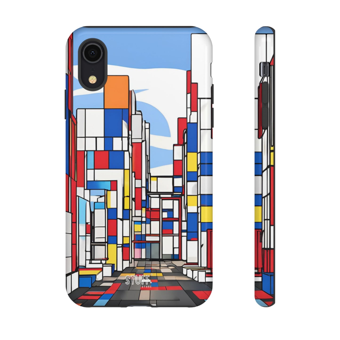 Square City | Coque résistante double protection - inspiration Mondrian