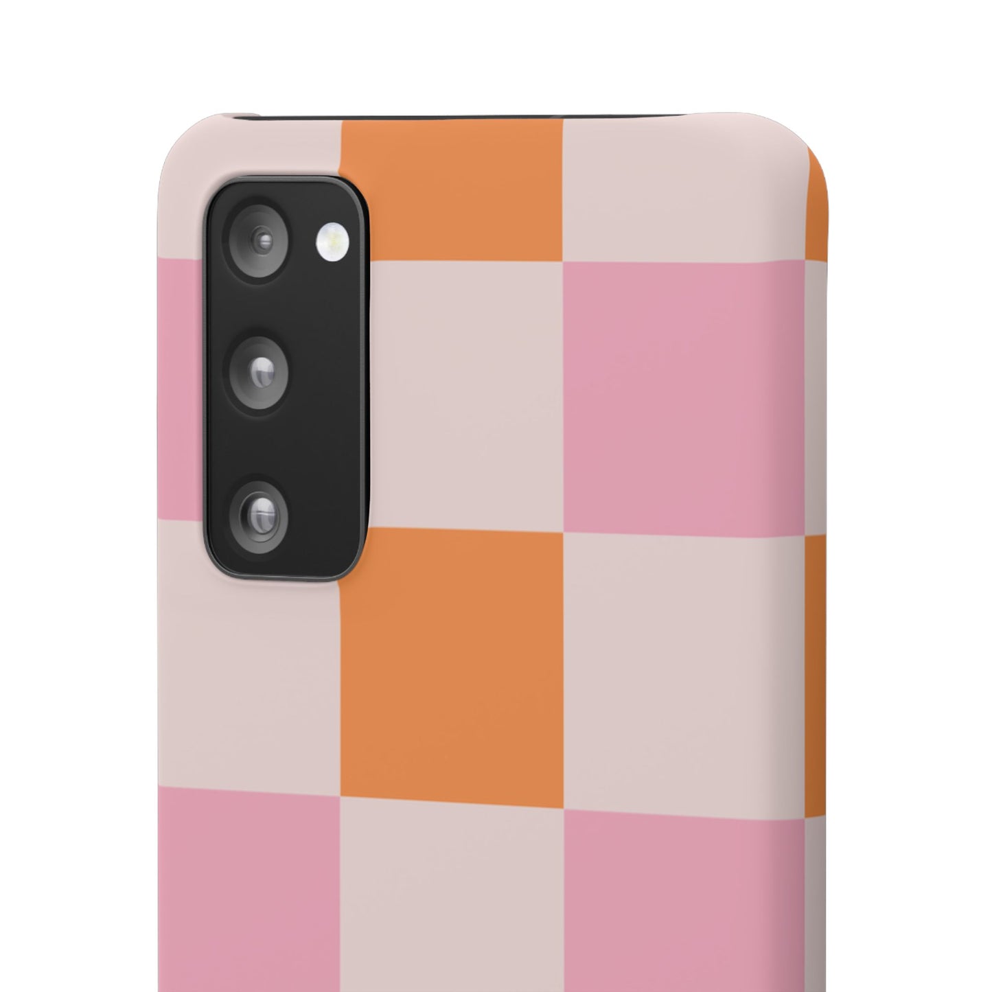 Peachy Case | Coque snap légère et résistante avec Design en Damier - Orange & Rose