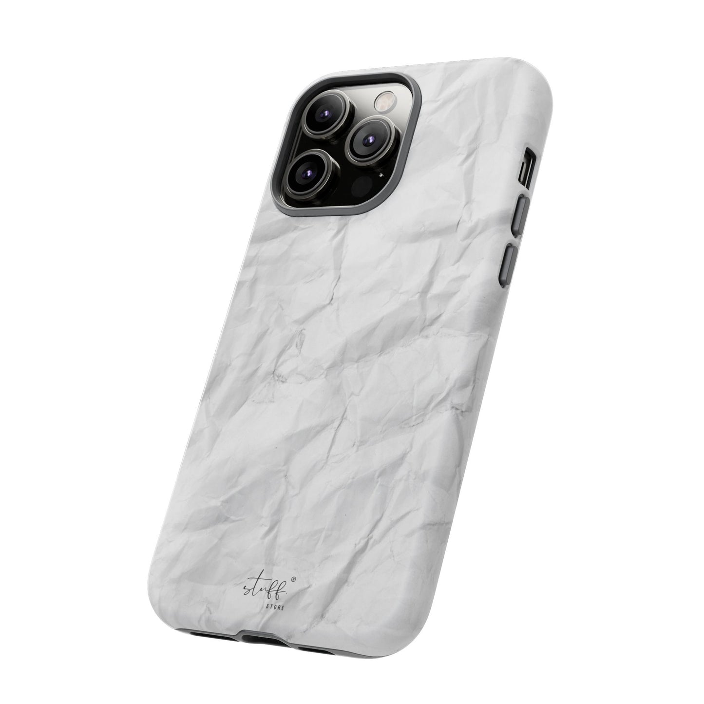 Crinkled Case | Coque résistante double protection anti-choc Effet Papier Froissé Mat