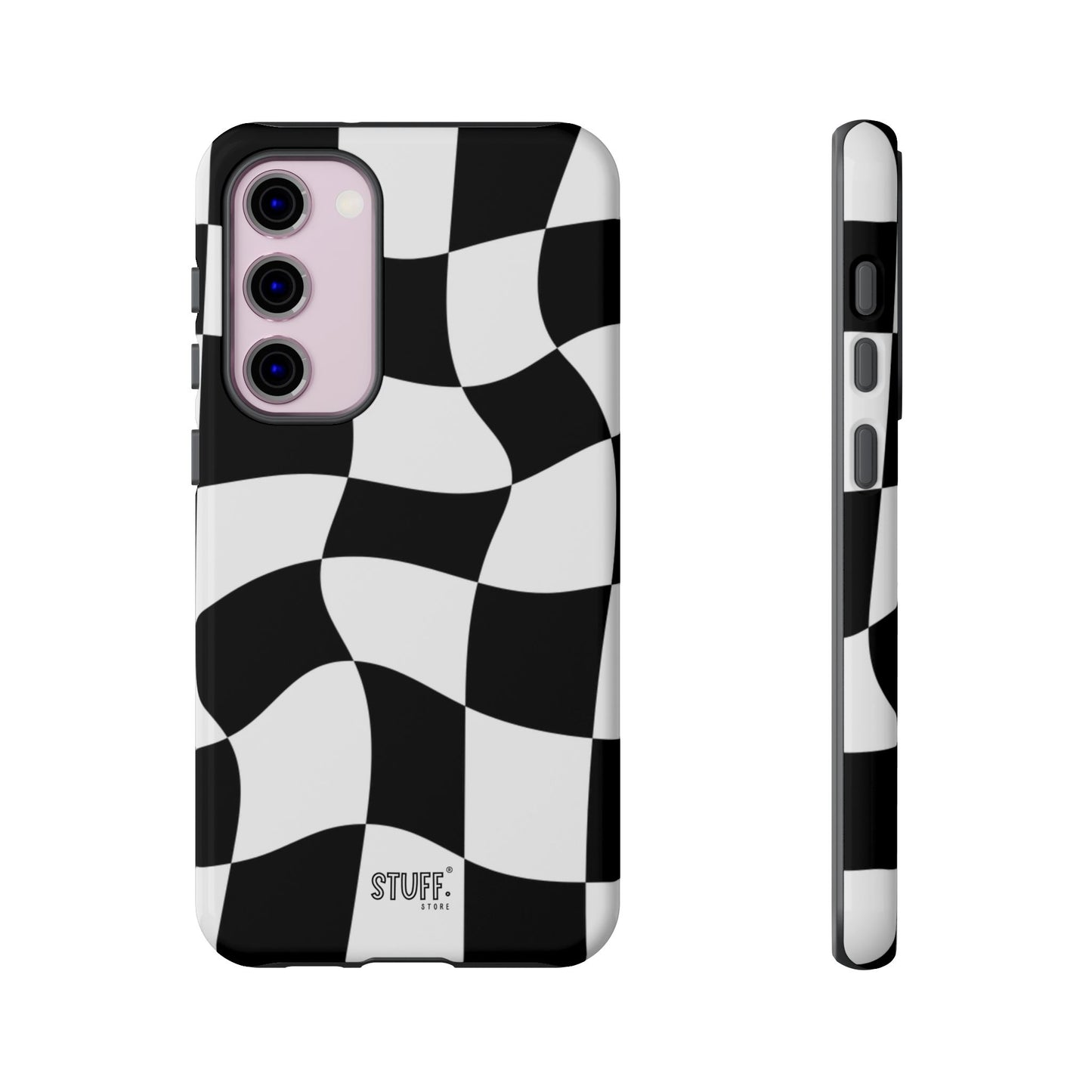Checkers Case | Coque résistante double protection et Design en Damier déformé