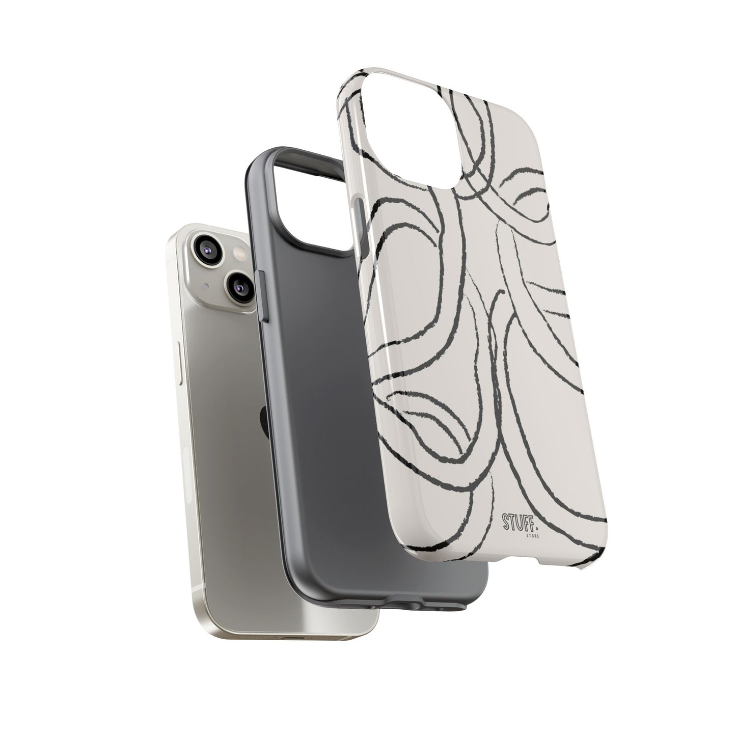 Doodly Case | Coque résistante double protection avec Design Gribouillis Minimaliste