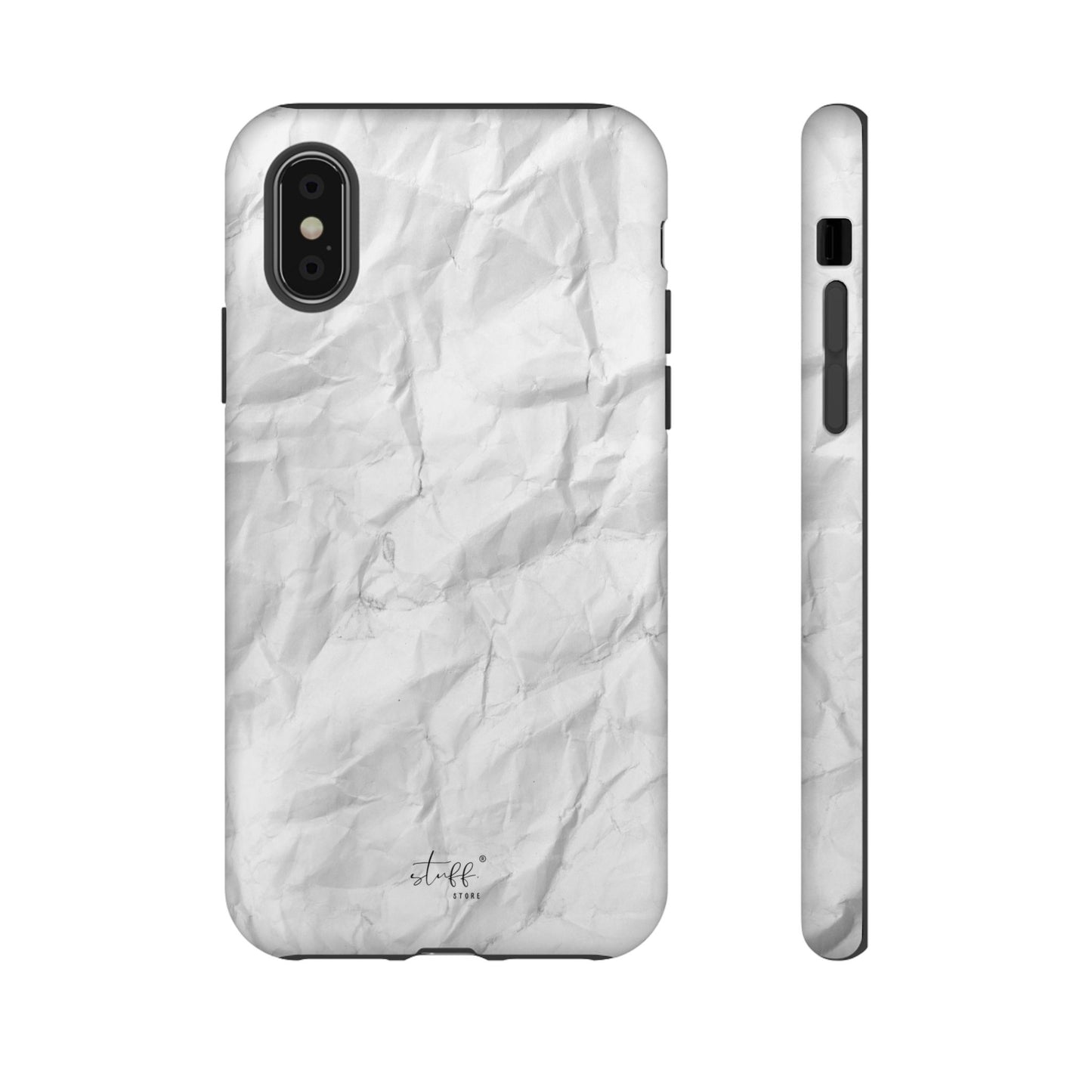 Crinkled Case | Coque résistante double protection anti-choc Effet Papier Froissé Mat