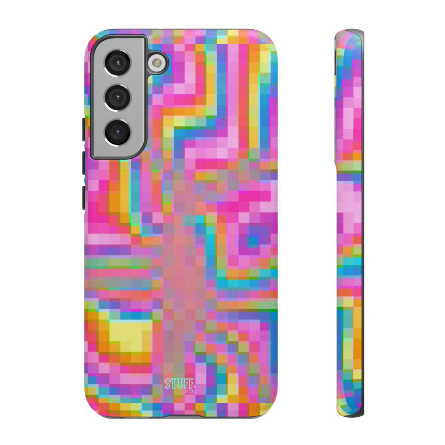 Pixel Case | Coque résistante double protection anti-choc - Motif pixels colorés