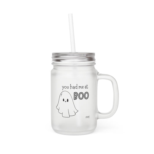 Boo Cup | Mug nomade en verre givré avec couvercle et paille – 350ml