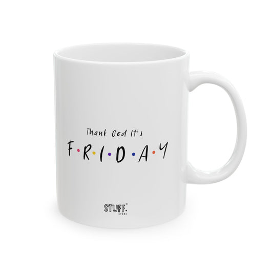TGIF Cup | Mug en céramique inspirée de Friends, cadeau pause café humoristique – 330ml / 440ml