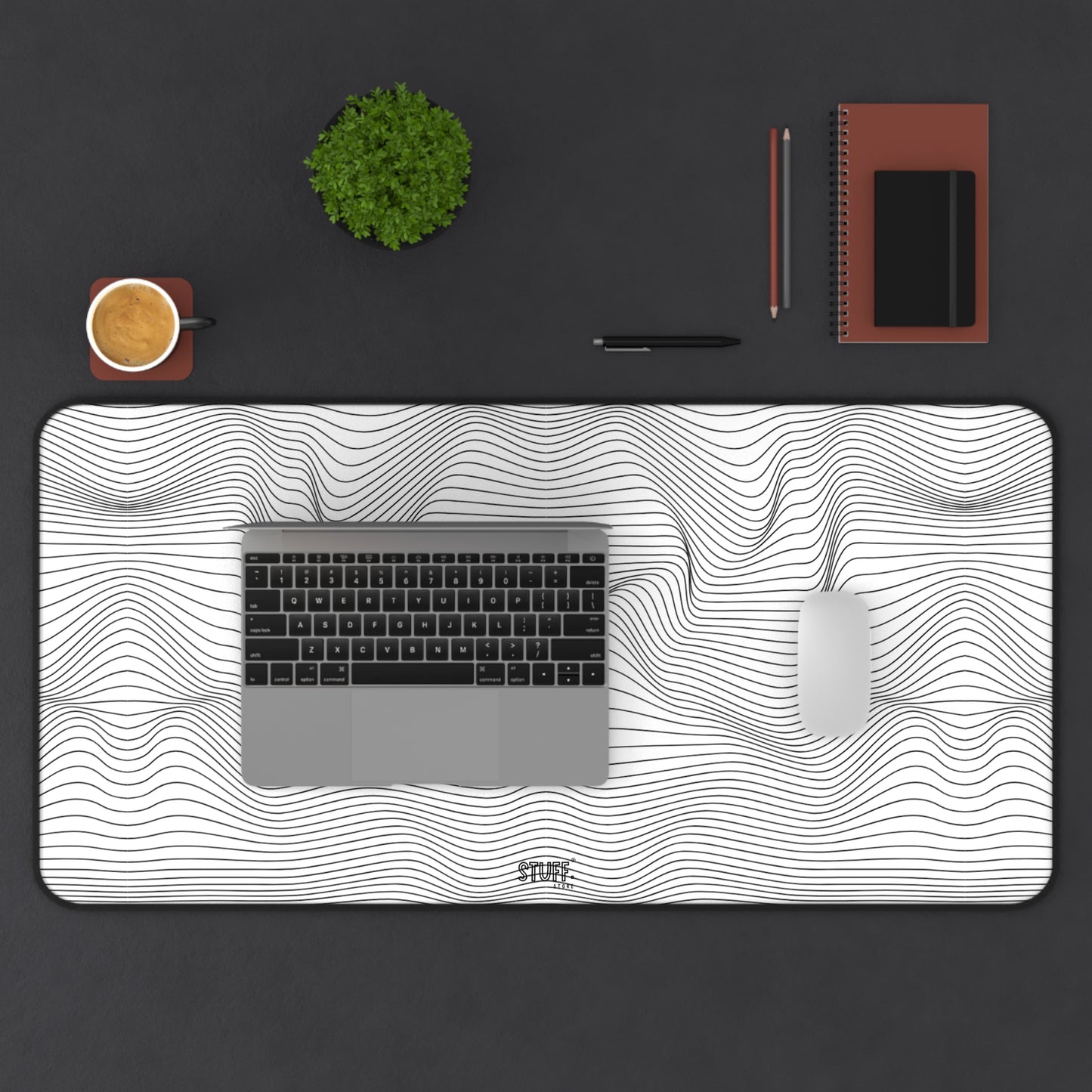 Tapis de bureau XL | Ergonomique avec motif ondulé