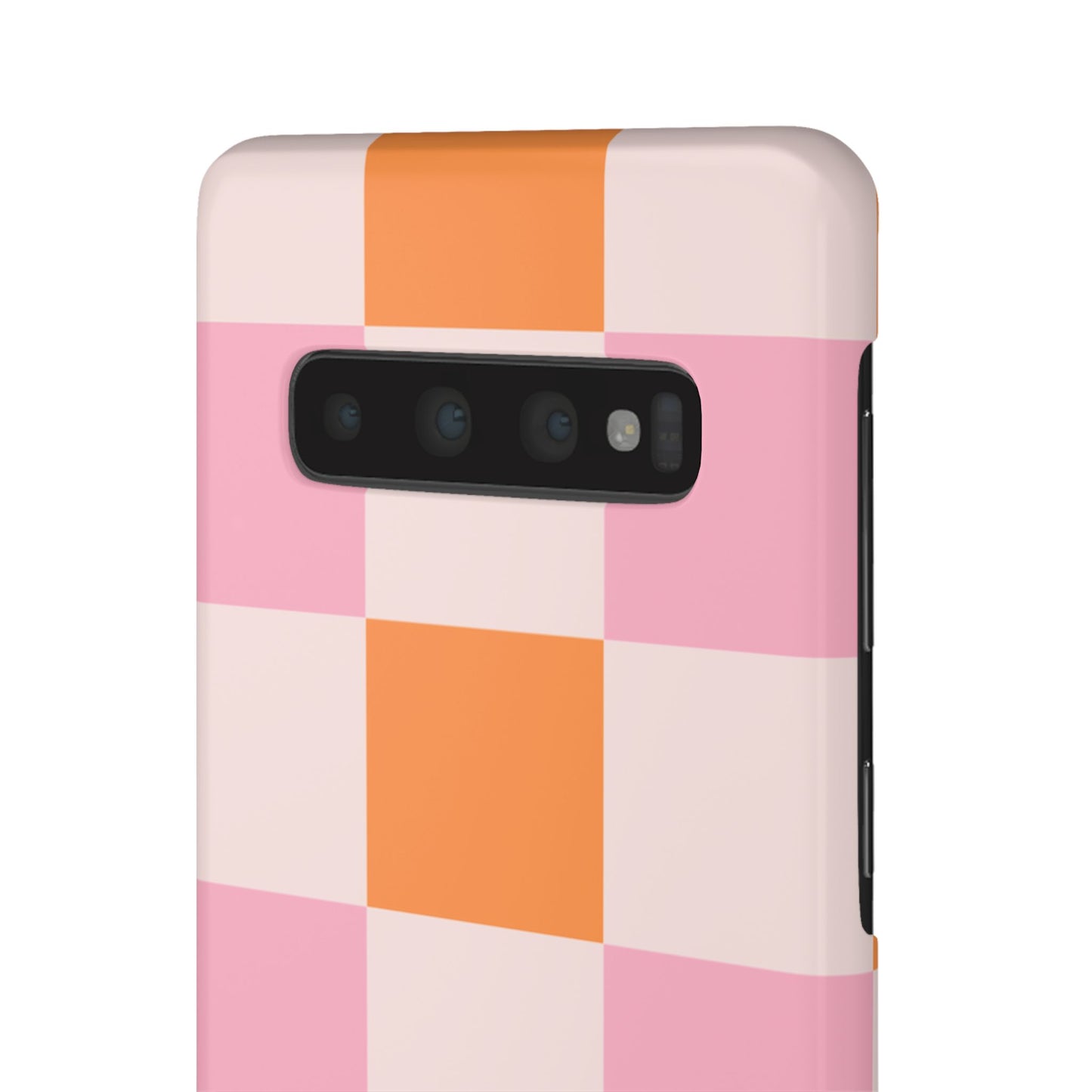 Peachy Case | Coque snap légère et résistante avec Design en Damier - Orange & Rose