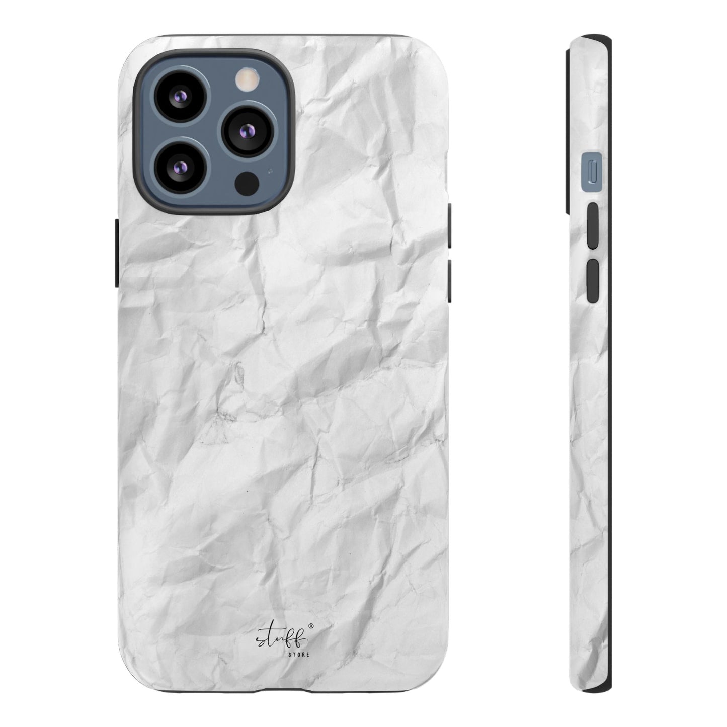 Crinkled Case | Coque résistante double protection anti-choc Effet Papier Froissé Mat
