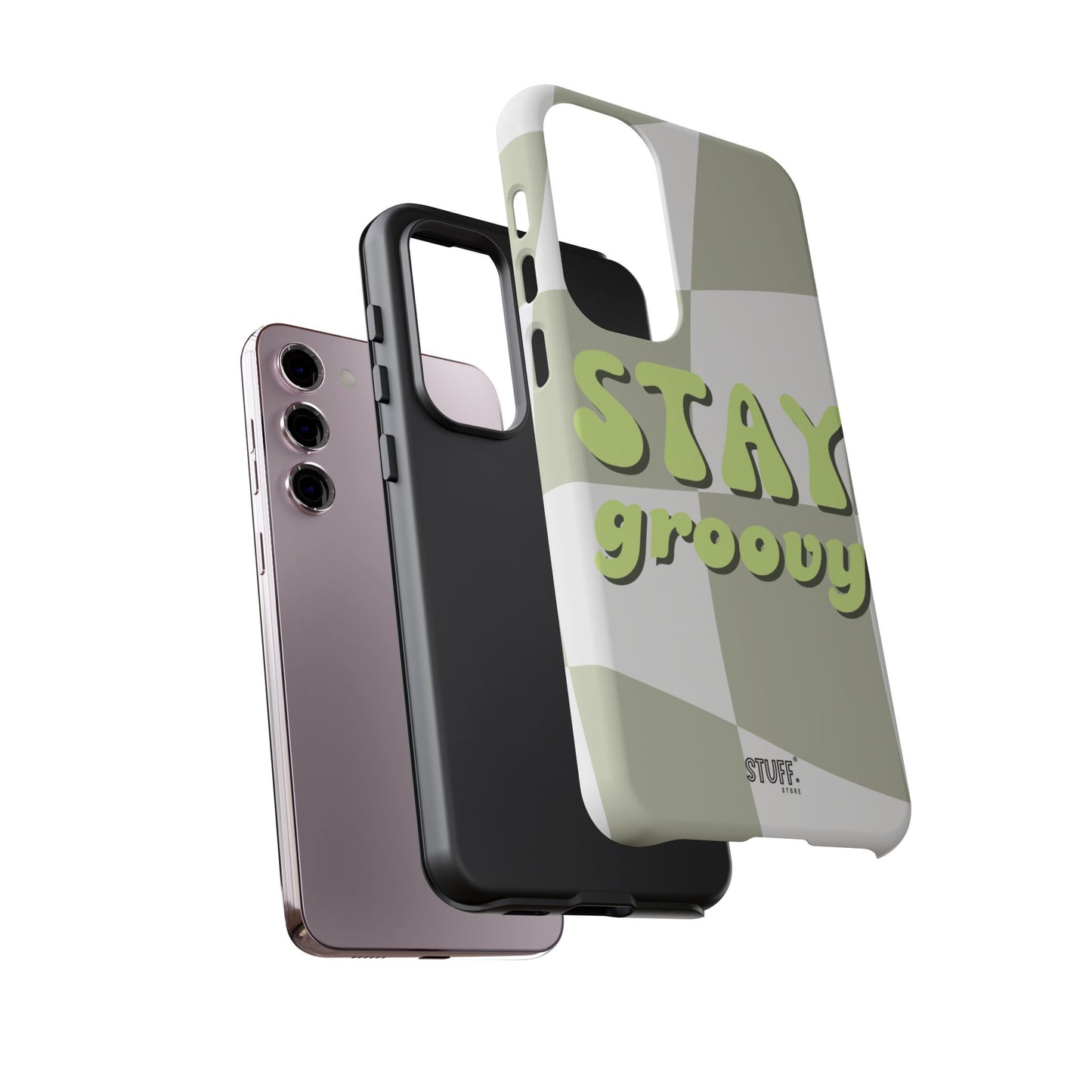 Groovy Case | Coque résistante double protection avec Design Rétro en Damier - Vert