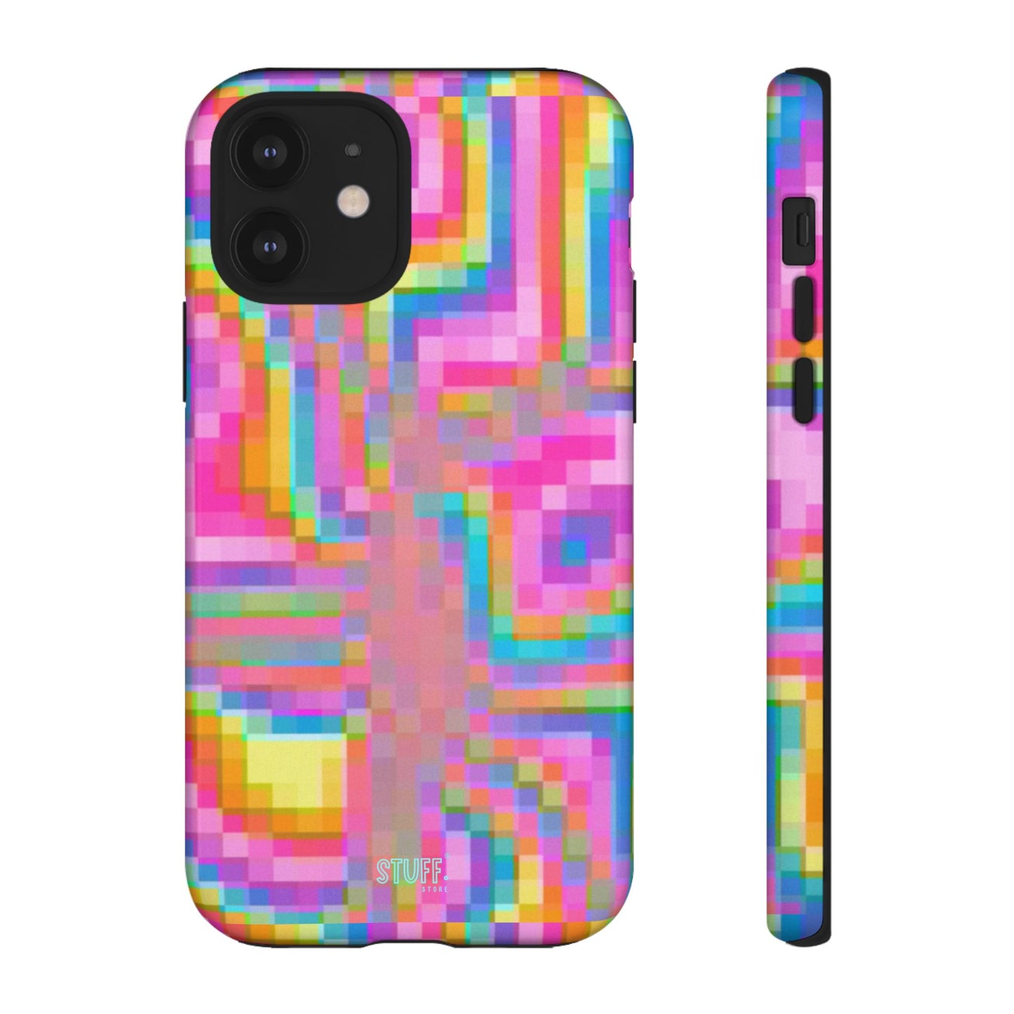 Pixel Case | Coque résistante double protection anti-choc - Motif pixels colorés