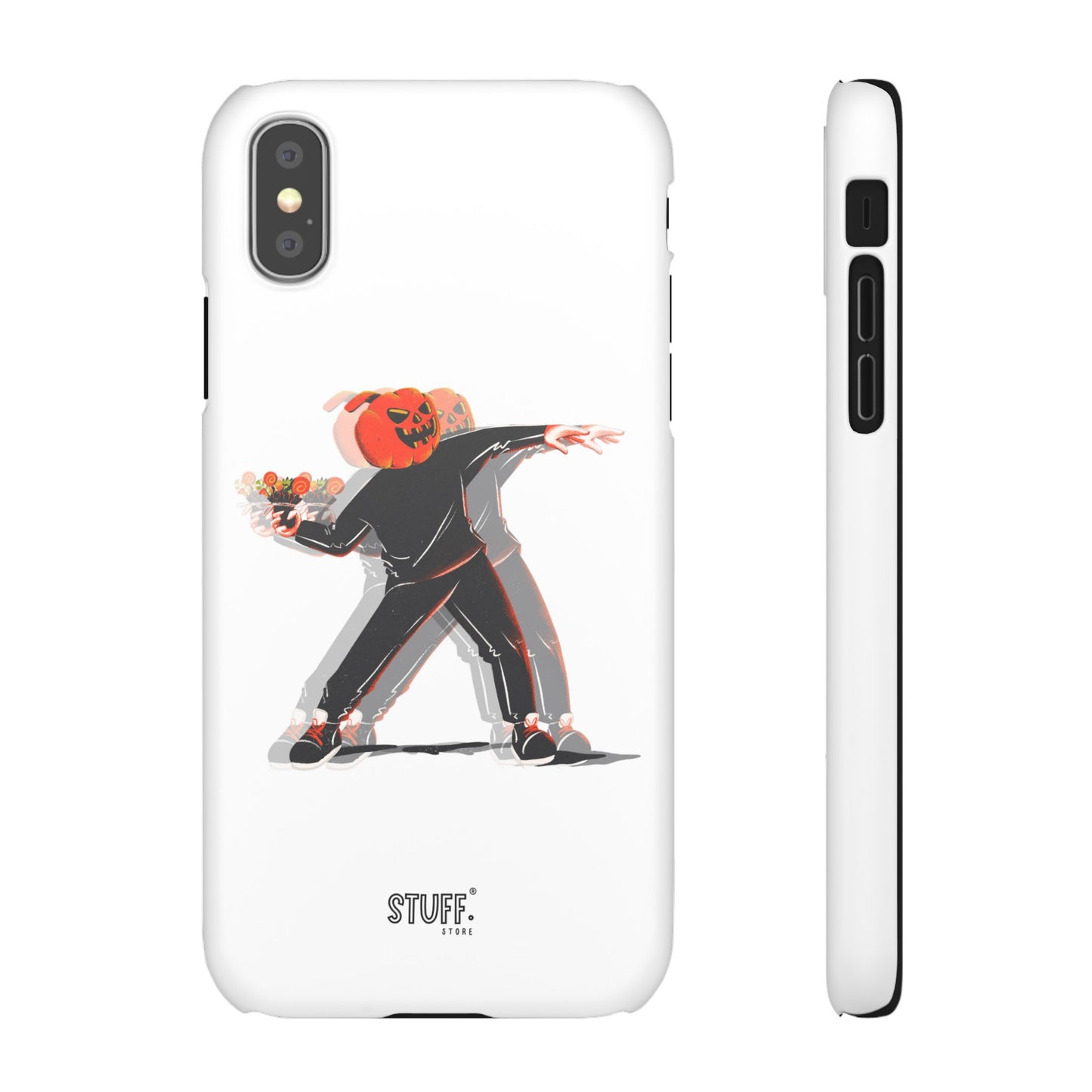 Pumpksy | Coque snap légère et résistante inspiration Banksy – Blanc