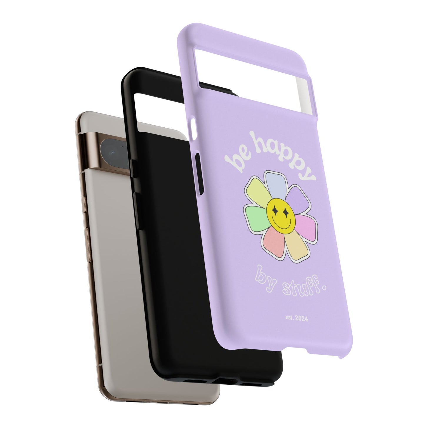 Be Happy Case | Coque résistante double protection avec Design Fleur Colorée