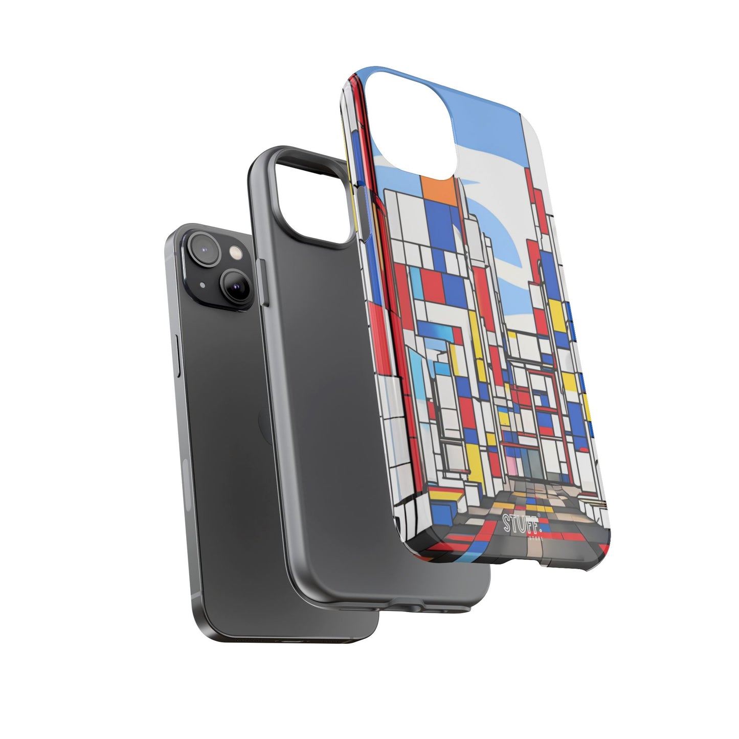 Square City | Coque résistante double protection - inspiration Mondrian