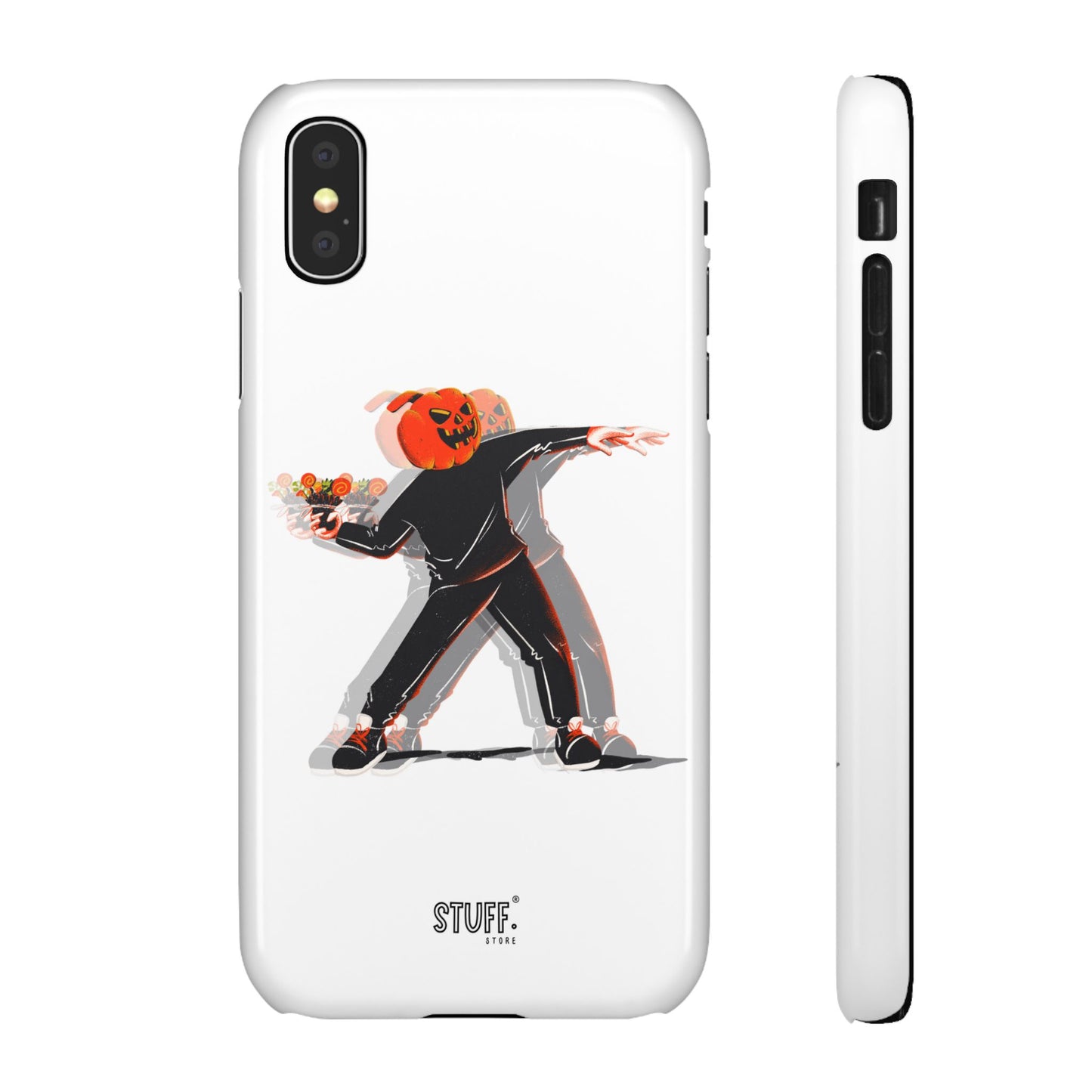 Pumpksy | Coque snap légère et résistante inspiration Banksy – Blanc
