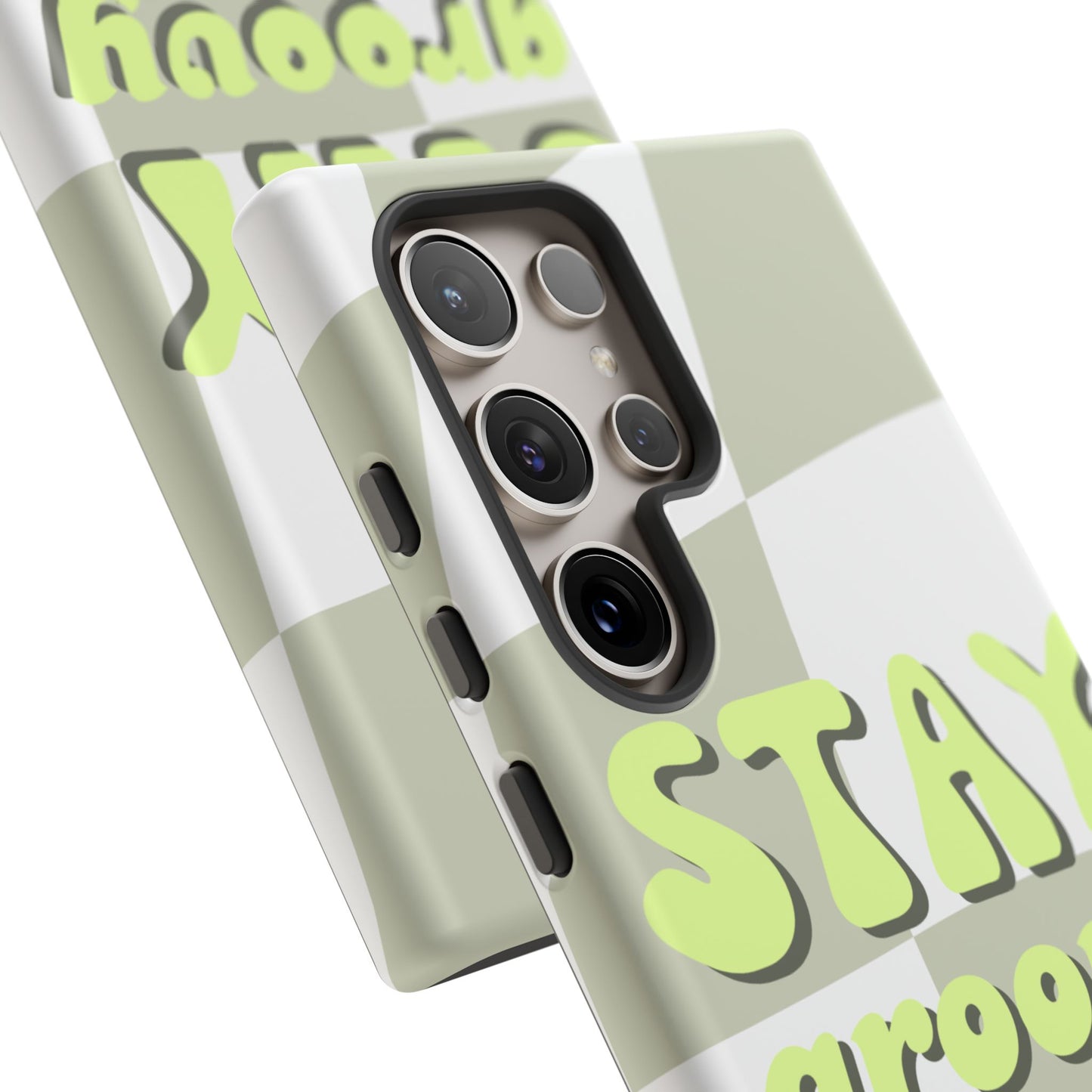 Groovy Case | Coque résistante double protection avec Design Rétro en Damier - Vert