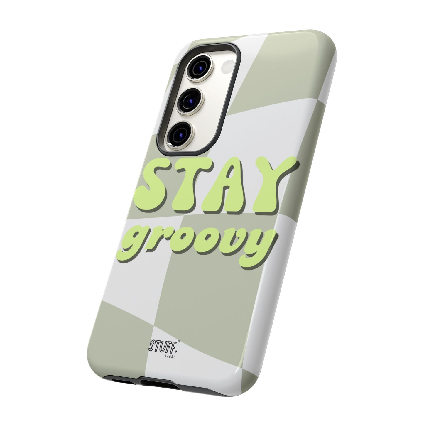 Groovy Case | Coque résistante double protection avec Design Rétro en Damier - Vert