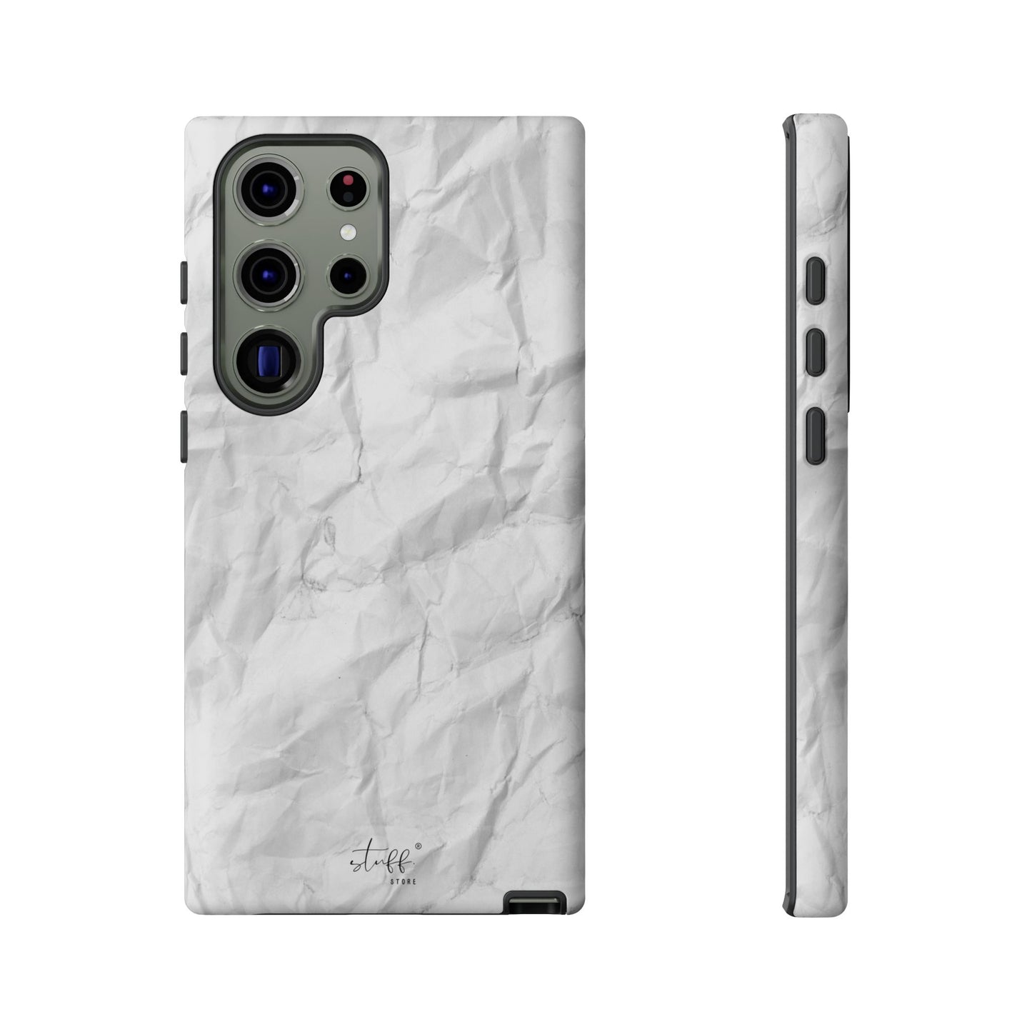 Crinkled Case | Coque résistante double protection anti-choc Effet Papier Froissé Mat