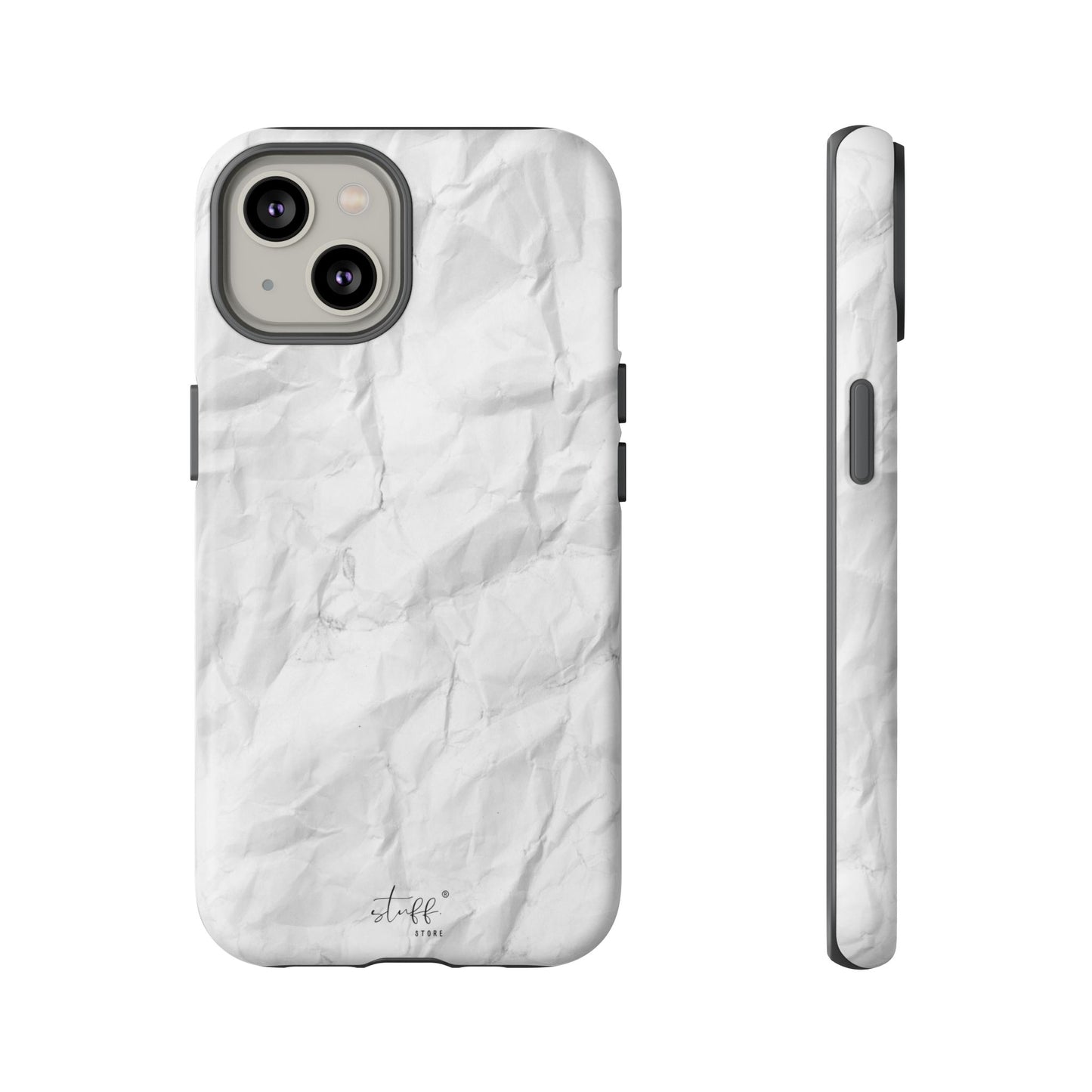 Crinkled Case | Coque résistante double protection anti-choc Effet Papier Froissé Mat