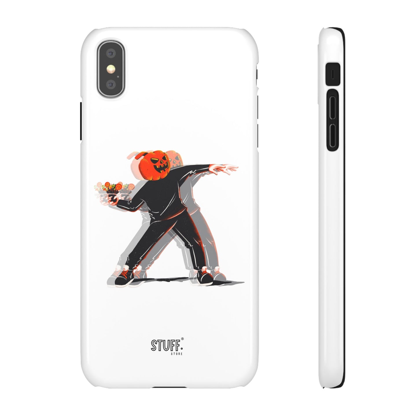 Pumpksy | Coque snap légère et résistante inspiration Banksy – Blanc