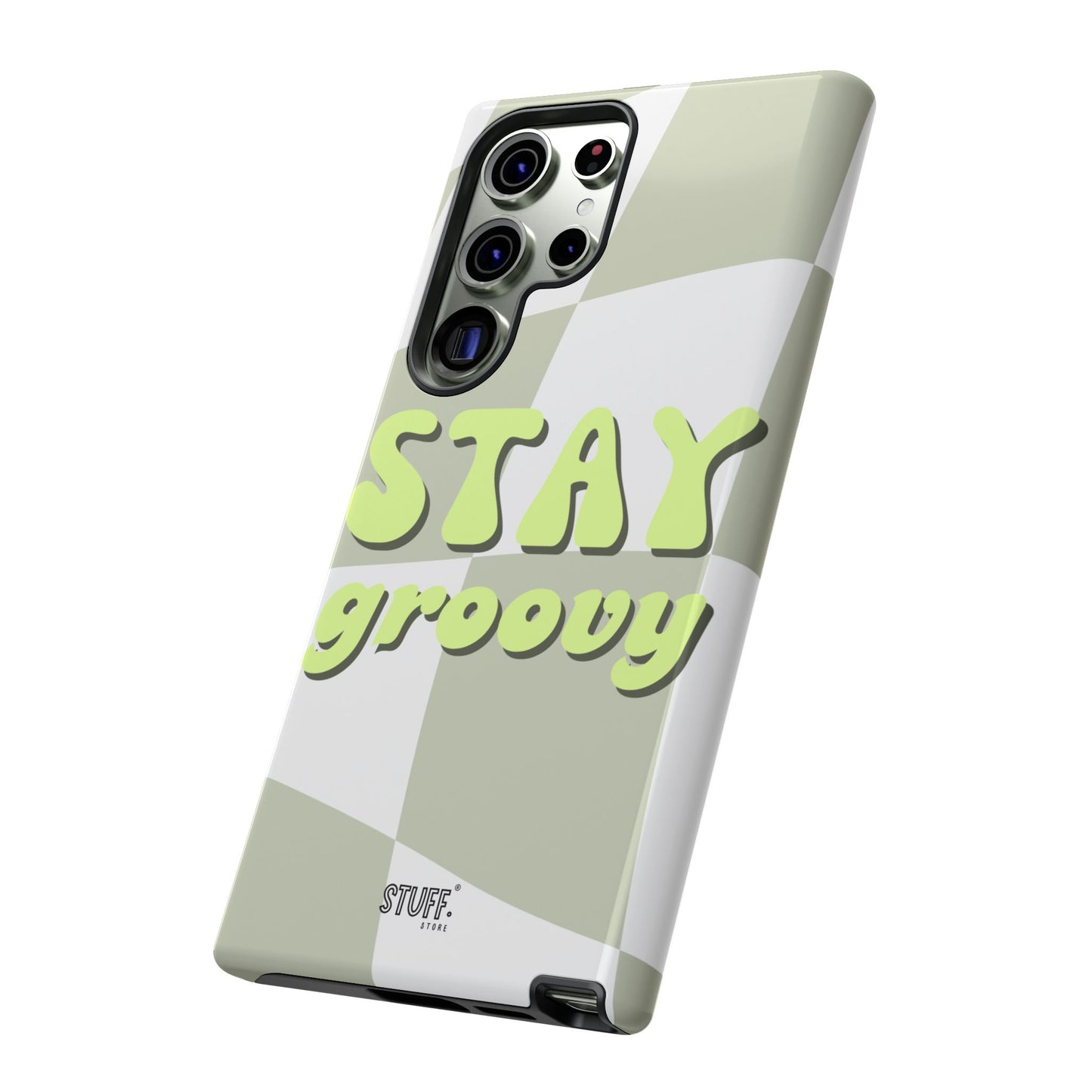 Groovy Case | Coque résistante double protection avec Design Rétro en Damier - Vert
