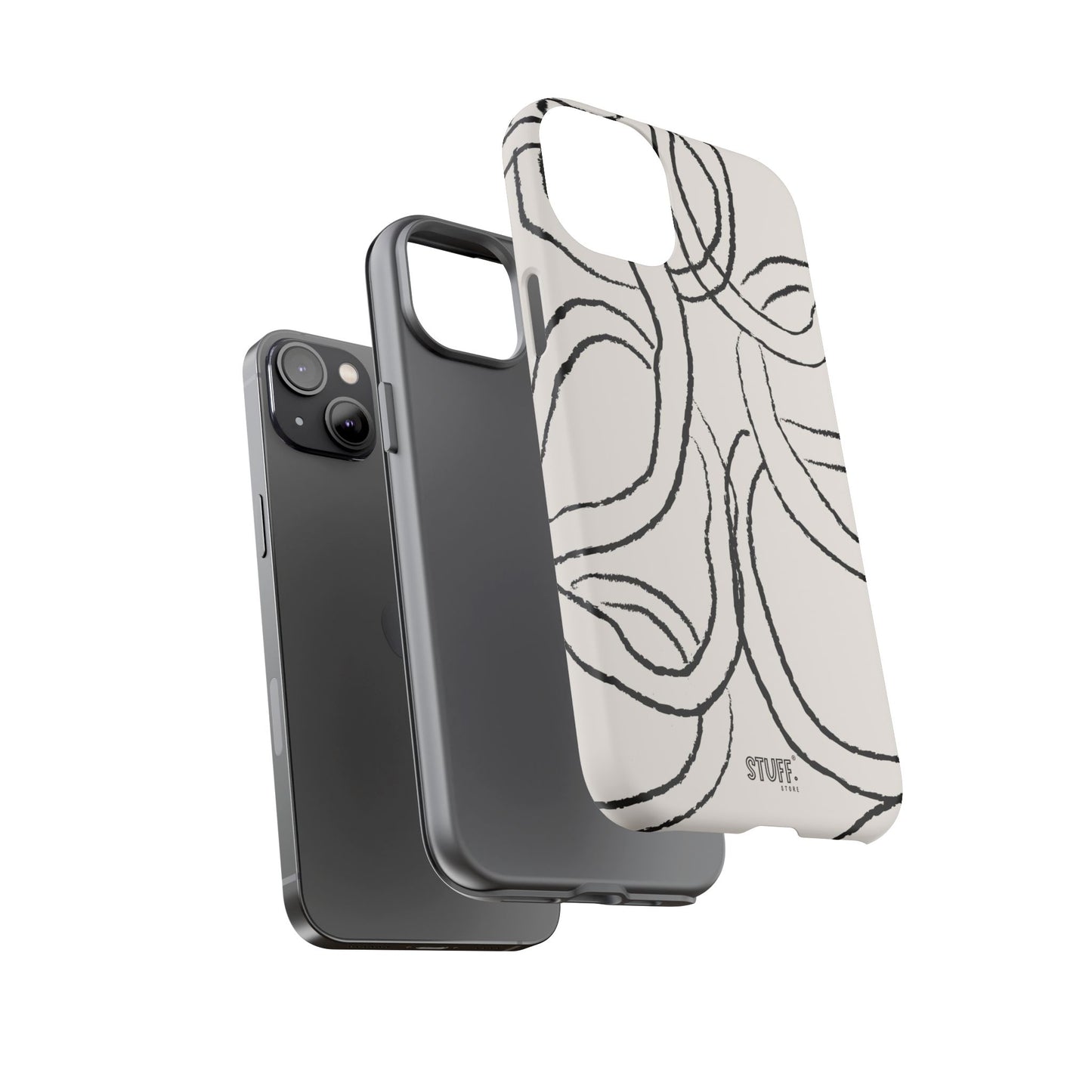 Doodly Case | Coque résistante double protection avec Design Gribouillis Minimaliste