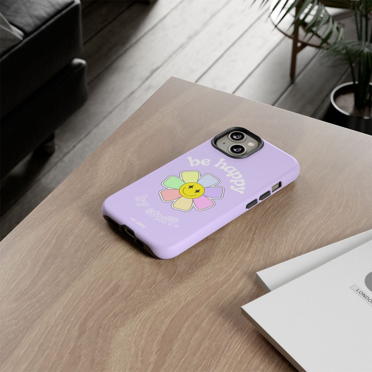 Be Happy Case | Coque résistante double protection avec Design Fleur Colorée
