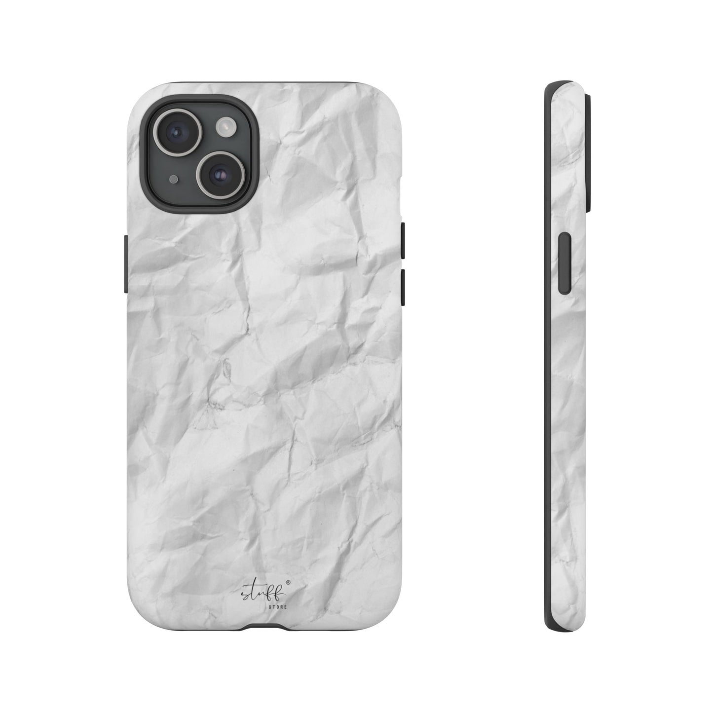 Crinkled Case | Coque résistante double protection anti-choc Effet Papier Froissé Mat
