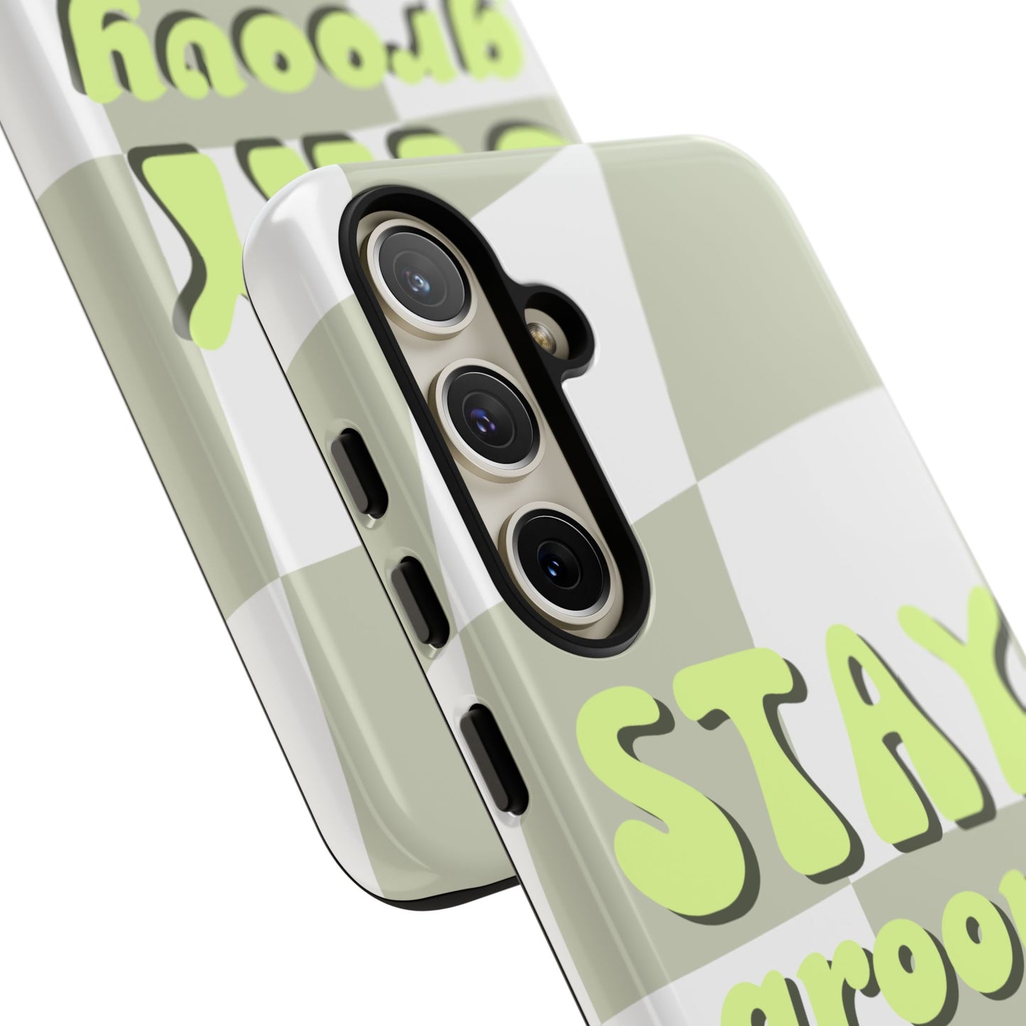 Groovy Case | Coque résistante double protection avec Design Rétro en Damier - Vert