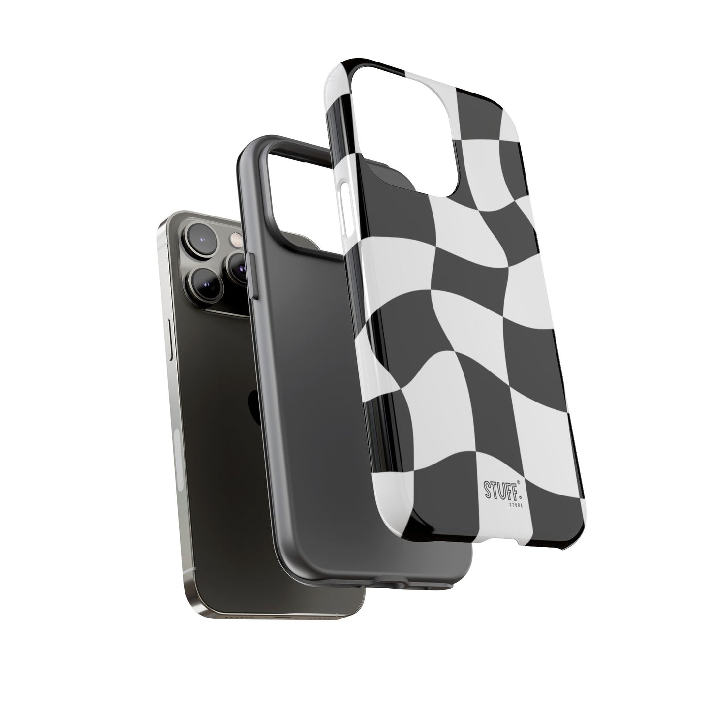 Checkers Case | Coque résistante double protection et Design en Damier déformé