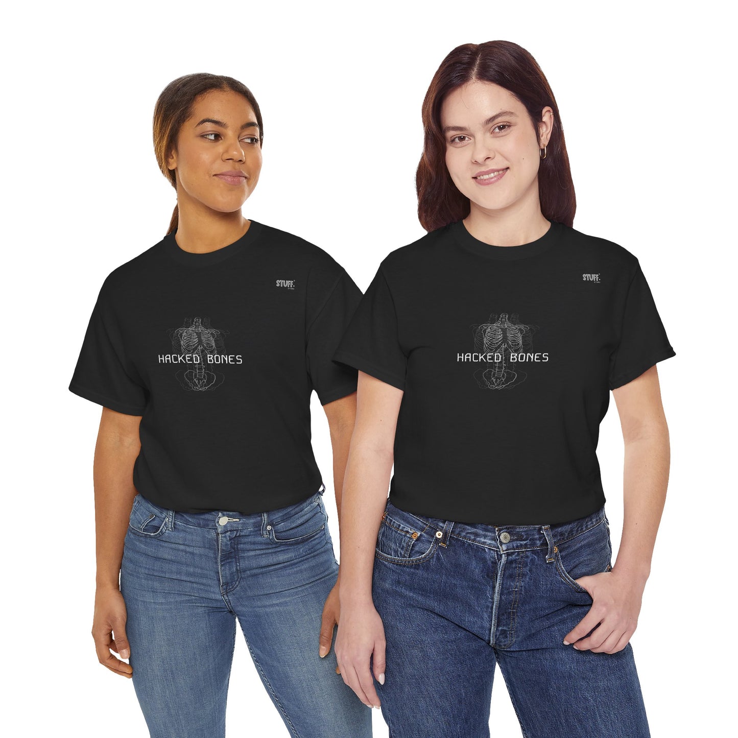 hacked bones heavy cotton tee