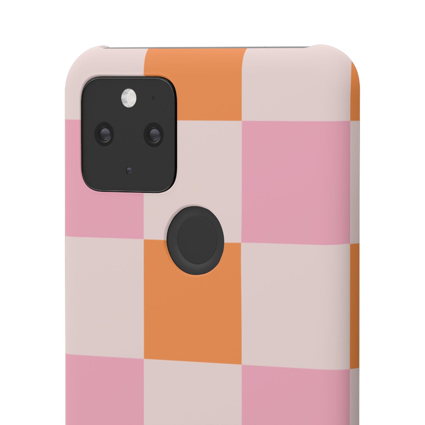 Peachy Case | Coque snap légère et résistante avec Design en Damier - Orange & Rose