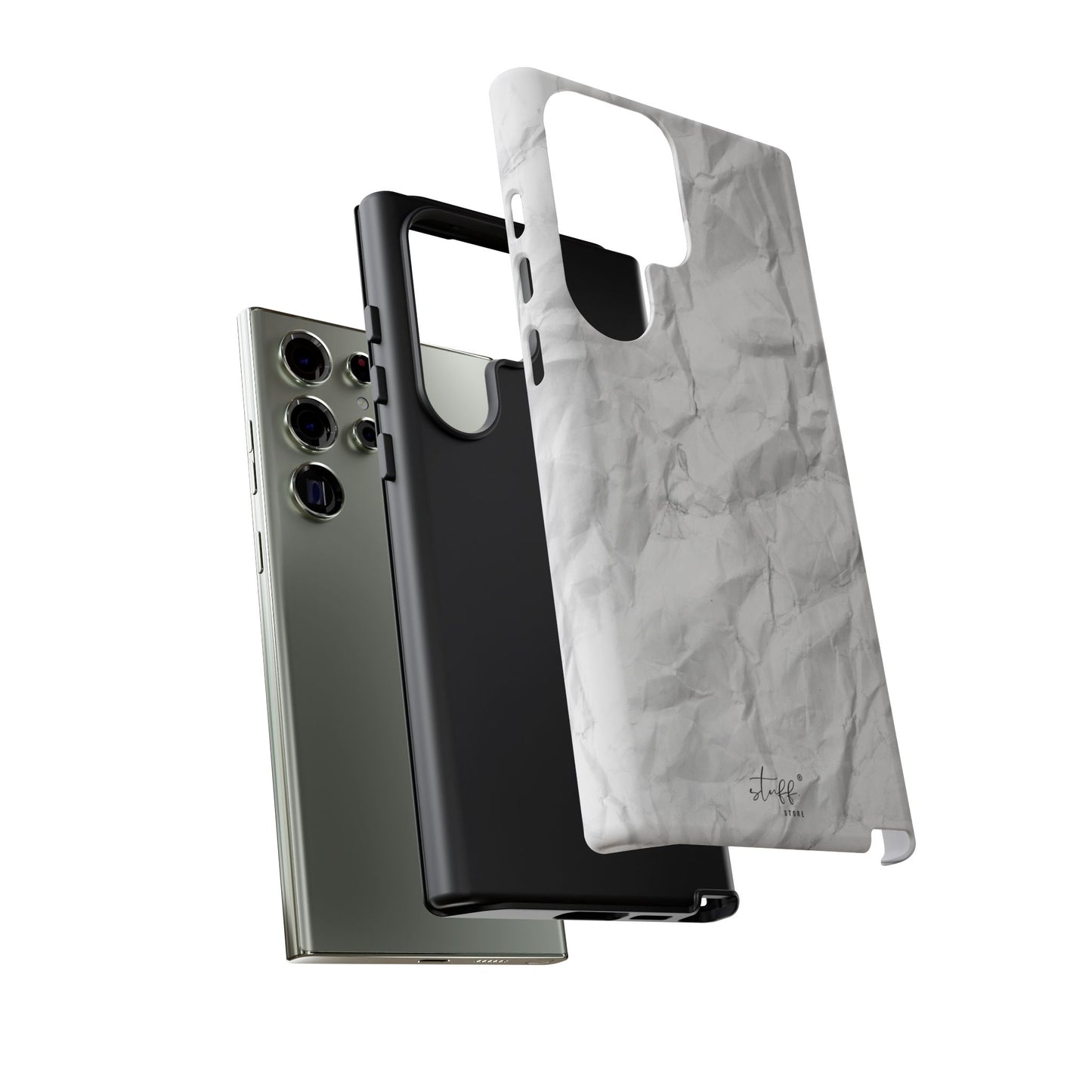 Crinkled Case | Coque résistante double protection anti-choc Effet Papier Froissé Mat