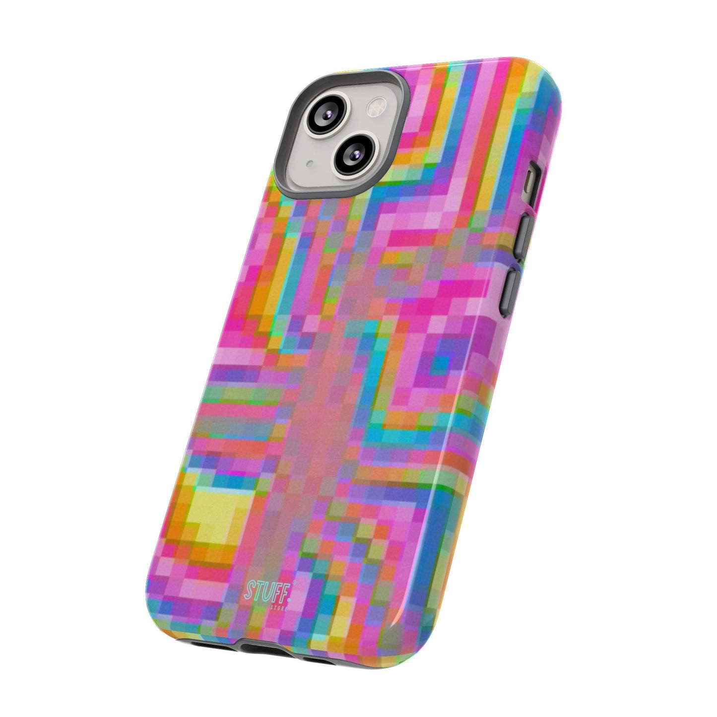 Pixel Case | Coque résistante double protection anti-choc - Motif pixels colorés