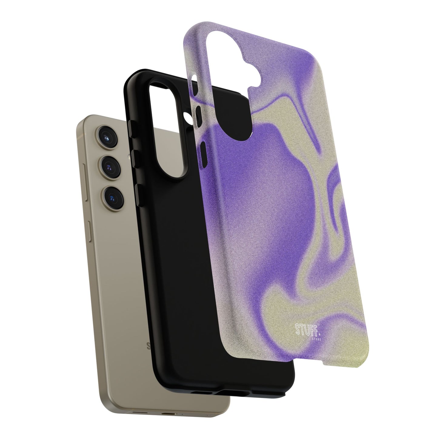 Swirly Case | Coque résistante double protection - Motif vague pourpre