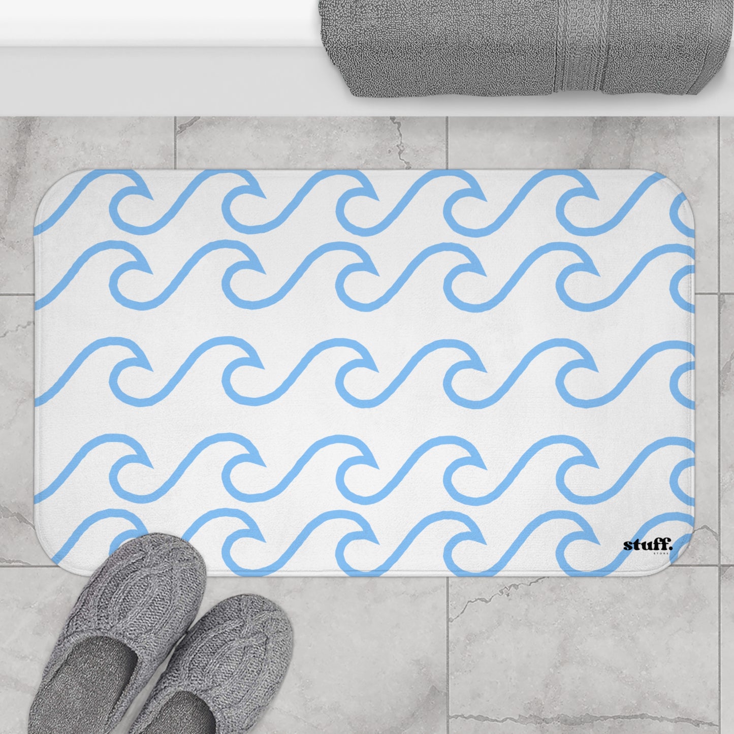 alfombra de baño ondulada