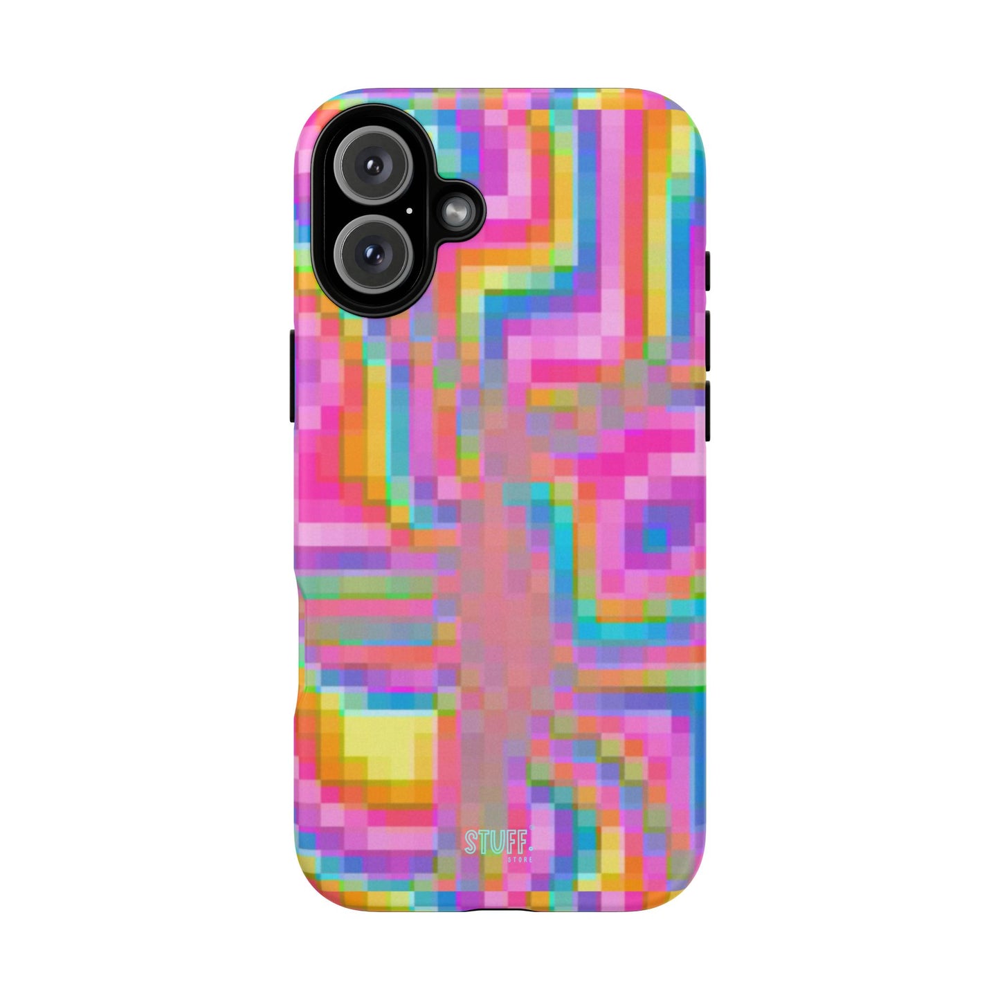 Pixel Case | Coque résistante double protection anti-choc - Motif pixels colorés