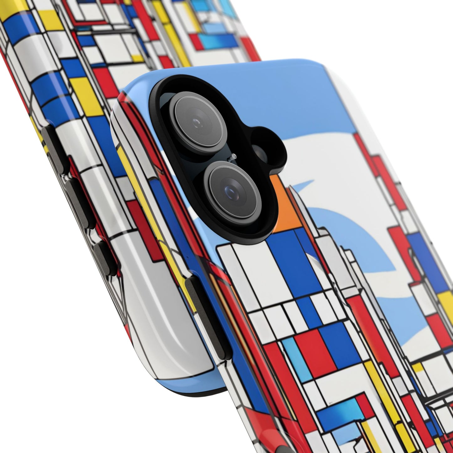 Square City | Coque résistante double protection - inspiration Mondrian