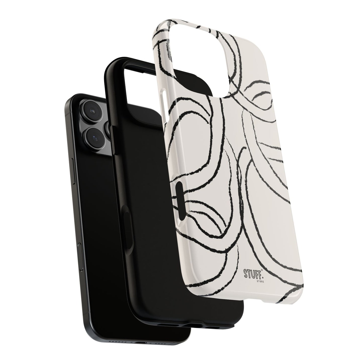 Doodly Case | Coque résistante double protection avec Design Gribouillis Minimaliste