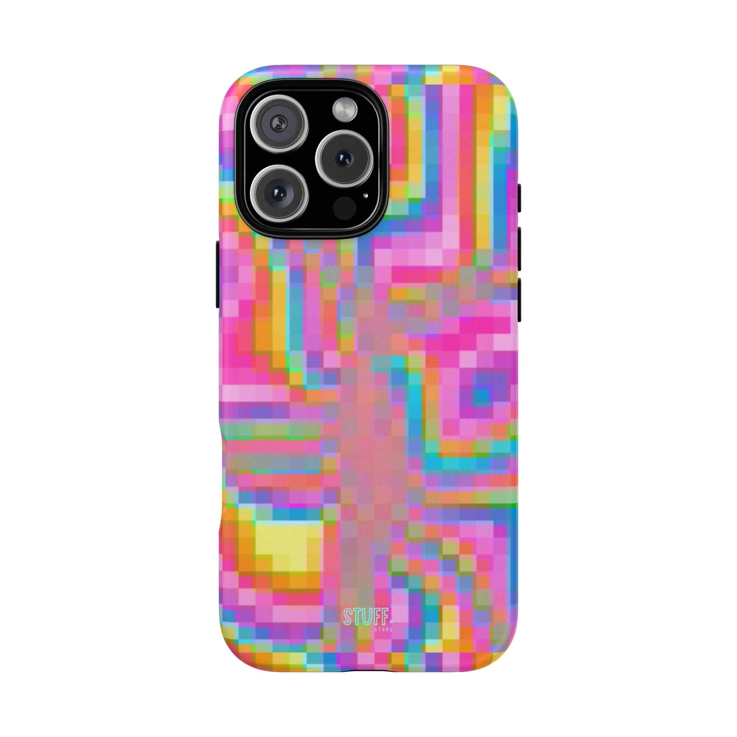 Pixel Case | Coque résistante double protection anti-choc - Motif pixels colorés