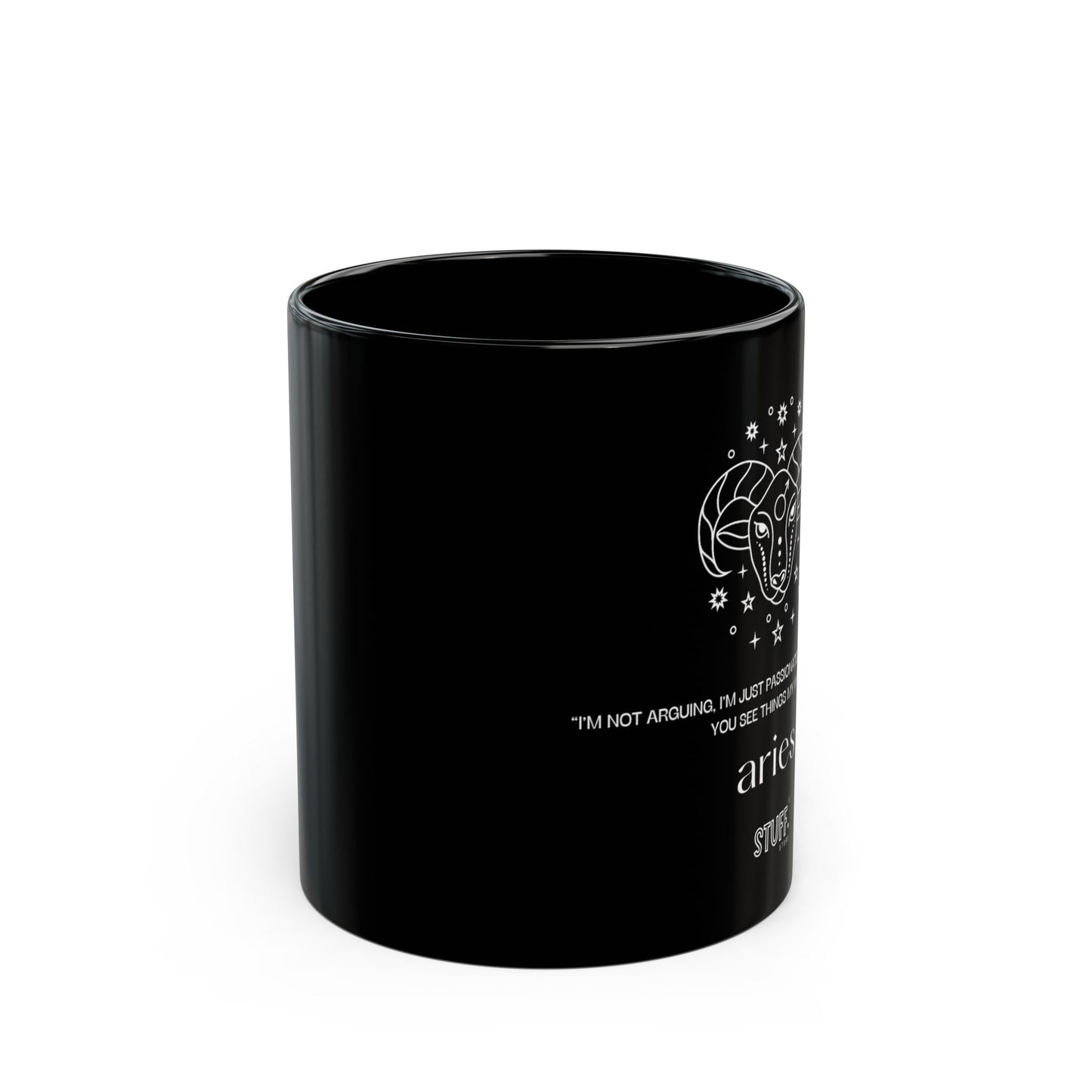 Bélier | Mug noir en céramique avec signe astrologique et phrase drôle – 330ml / 440ml