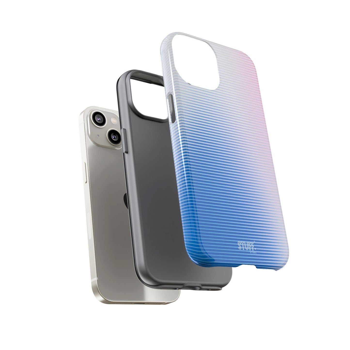 Gradient Case | Coque résistante double protection anti-choc - Dégradé Bleu & Rose