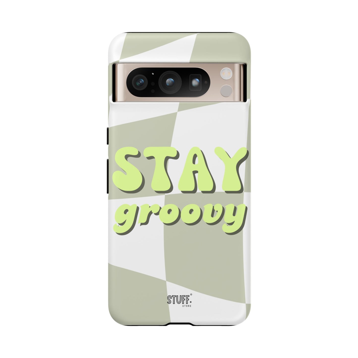 Groovy Case | Coque résistante double protection avec Design Rétro en Damier - Vert